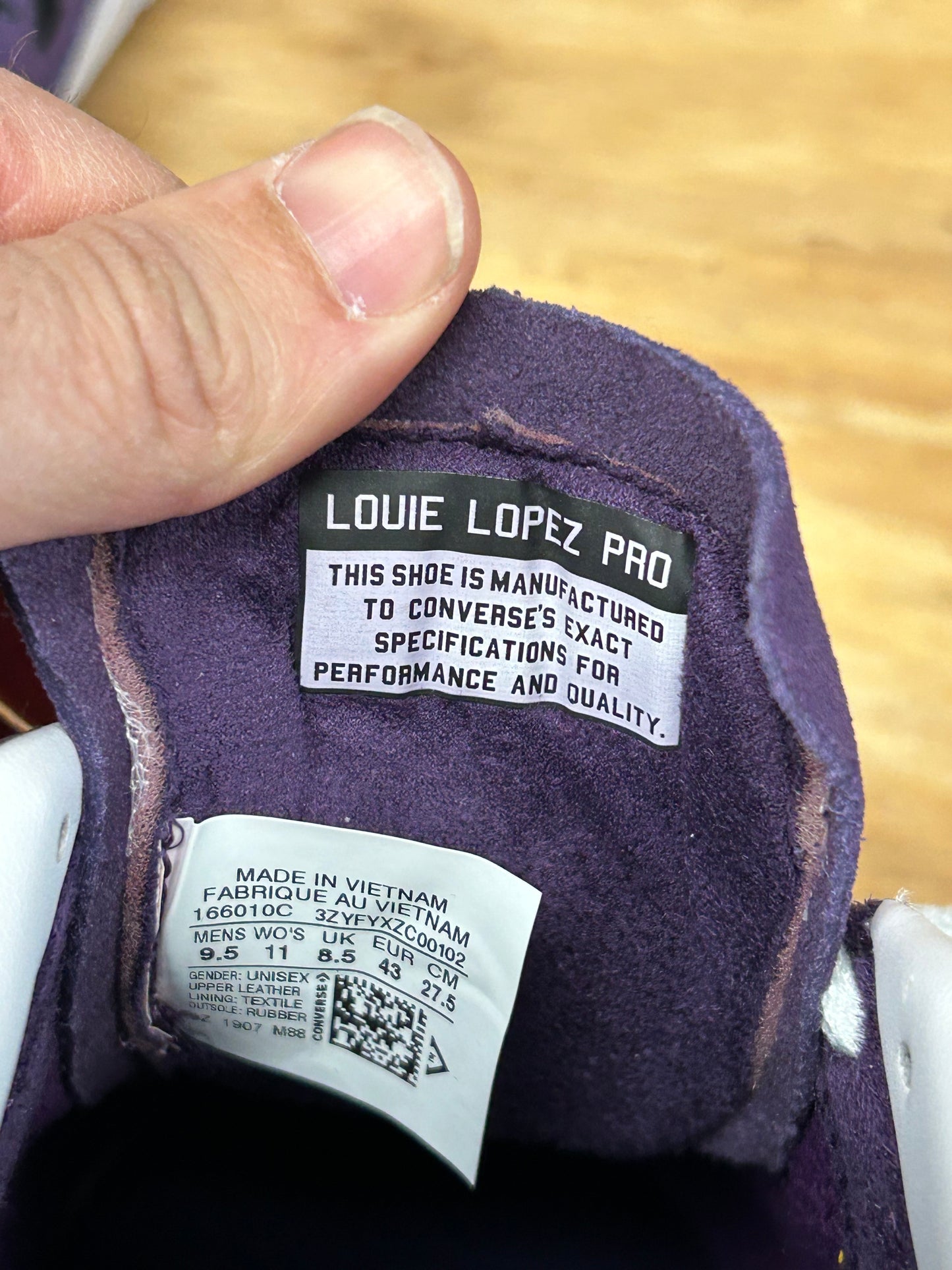 Converse Louie Lopez Pro Purple Mens Size 9.5 New With Mismatch Box Skateboard