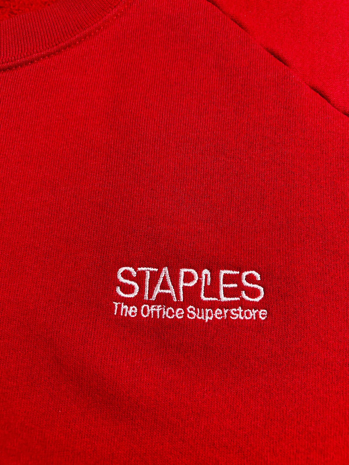 Vintage 90s Staples The Office Superstore Raglan Crewneck Sweatshirt XL/2XL Fit 27.5x29 Inches As Is