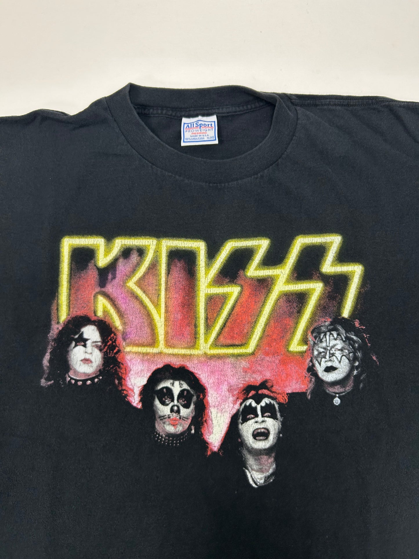 Vintage 90s KISS Army Depot T-Shirt KISS Faces Single Stitch Metal Band Rock XL
