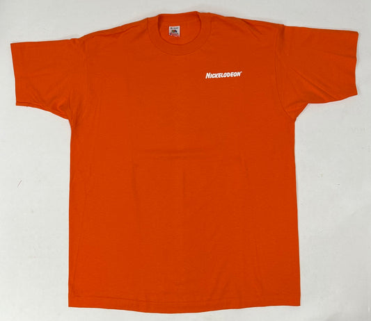 Vintage 90s Nickelodeon Orange TV Promo Tee XL 24.25x32 Inches