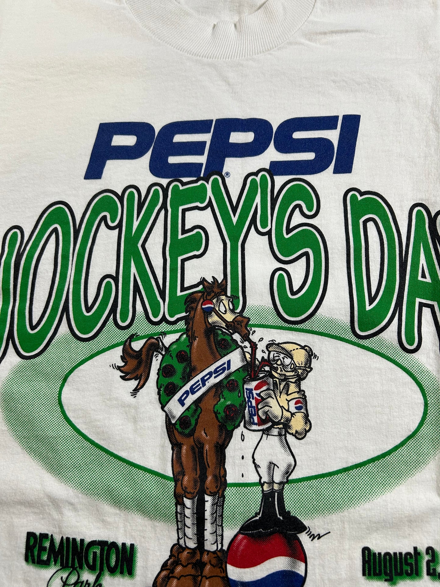Vintage August 2, 1997 Pepsi Jockey’s Day Remington Park Oklahoma City Tee XL 23x30 Inches