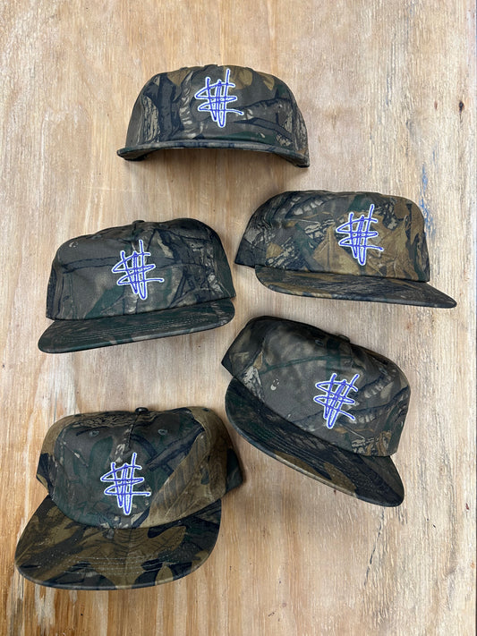 Edgewood NJ EW 973 Team Logo 5 Panel Cotton Adjustable SnapBack Hat Vintage Camo