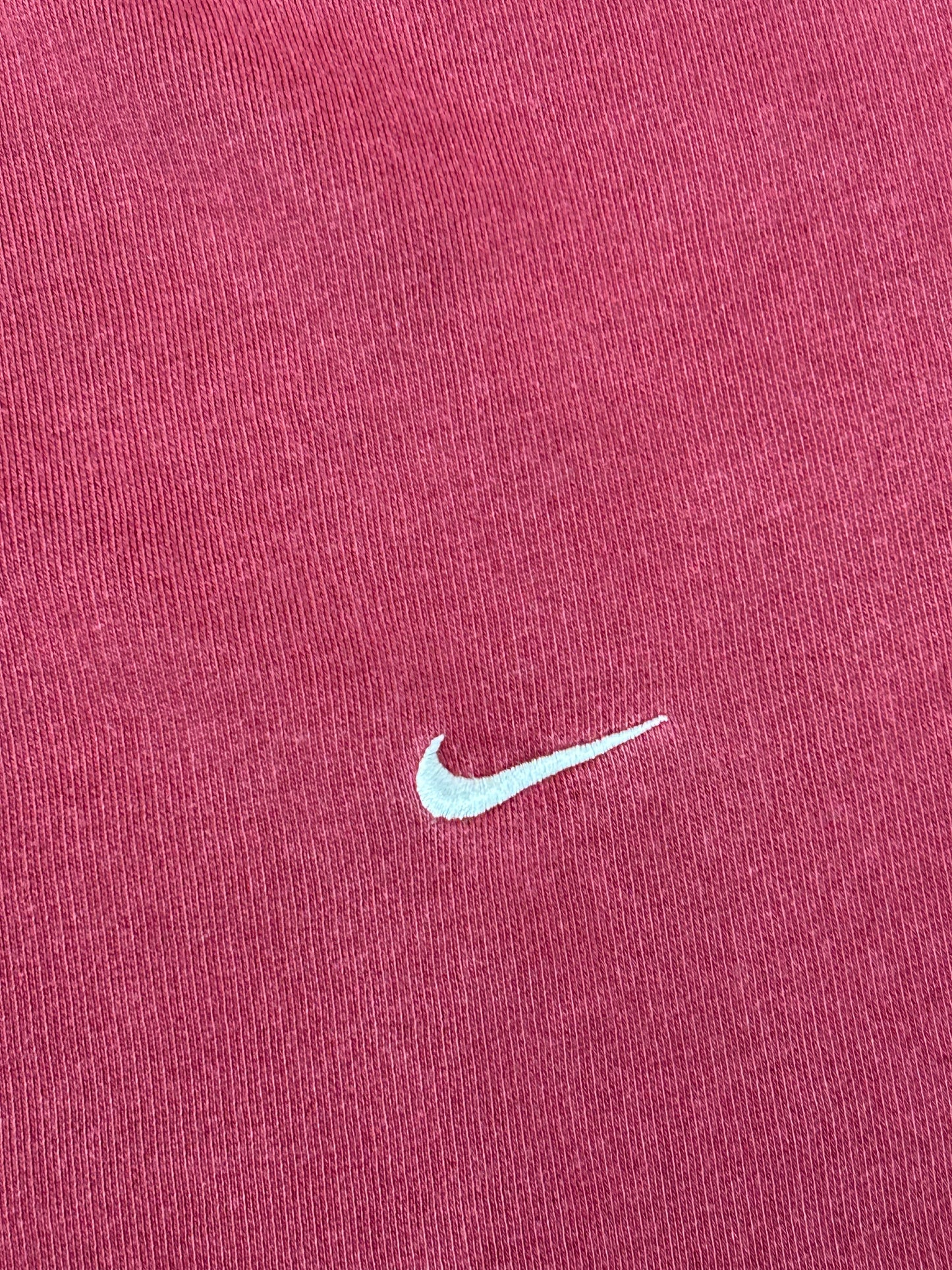 Vintage 00s Nike Swoosh Embroidered Chest Logo Essential Crewneck Sweatshirt Maroon Red Large  24.25x28 Has Small Flaw On Back As Is