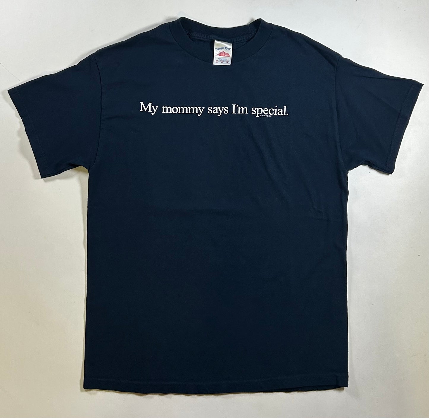 Vintage 2000s Now And Zen My Mommy Says I’m Special Funny Parody Tee Medium 20.25x27.75 Inches Navy