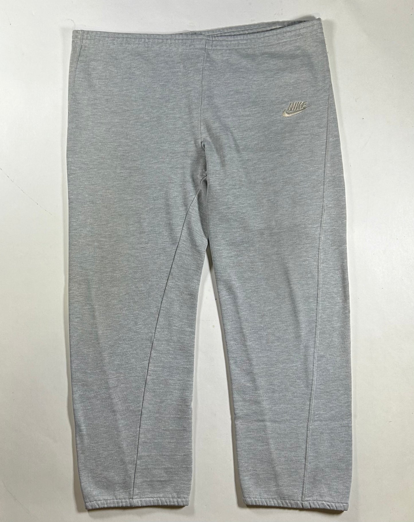Vintage 80s Nike Sweatpants Gray Terry Wide Leg Baggy Medium Blue Tag 19.75x36.5 Inches