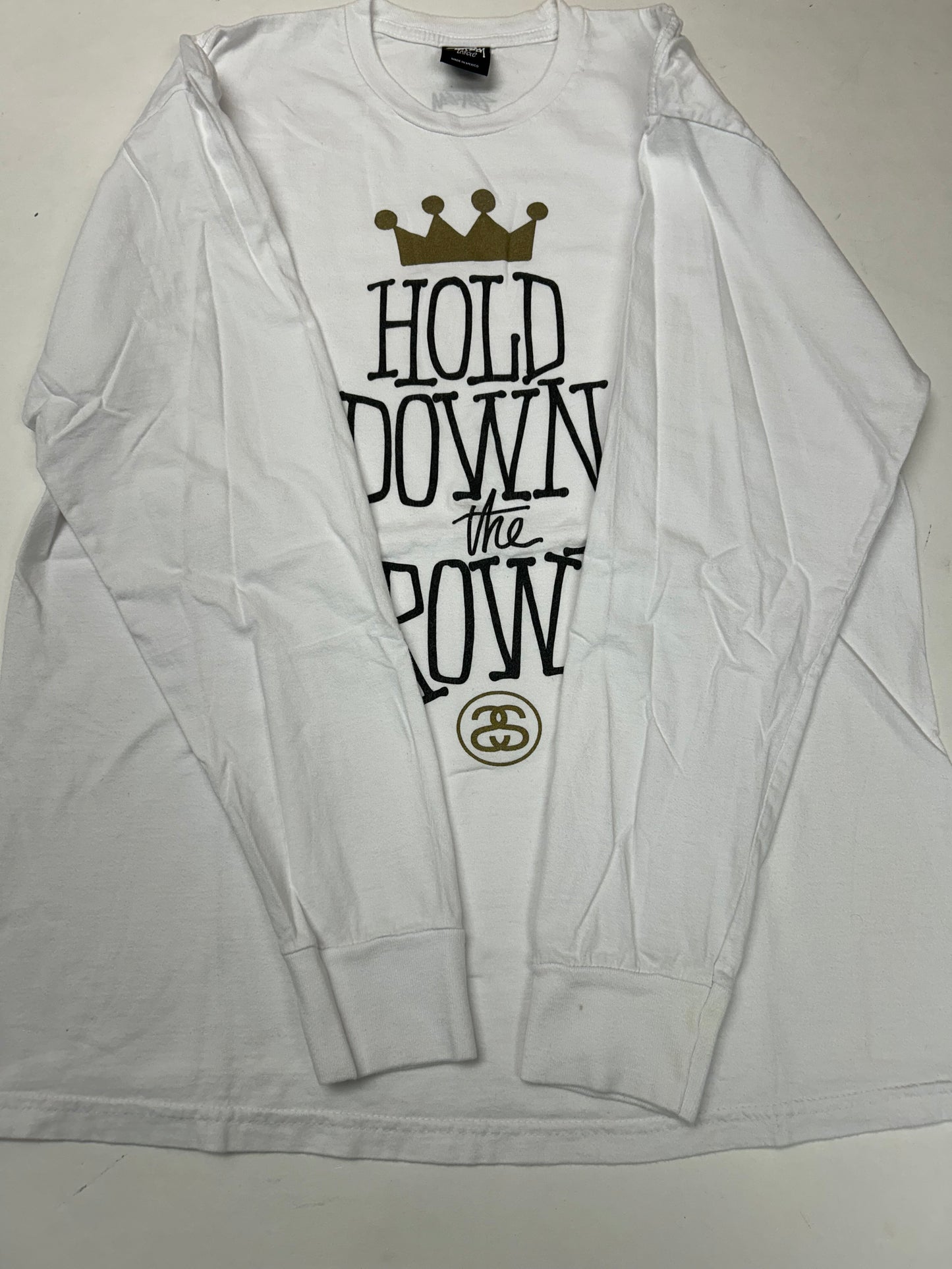 Vintage 00s Stüssy Hold Down The Crown Long Sleeve Tee Large 21x28 Inches