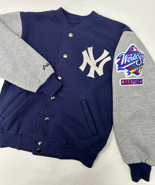 Vintage Majestic New York Yankees 1999 World Series Bomber Jacket Youth 17.5x21.5 Inches
