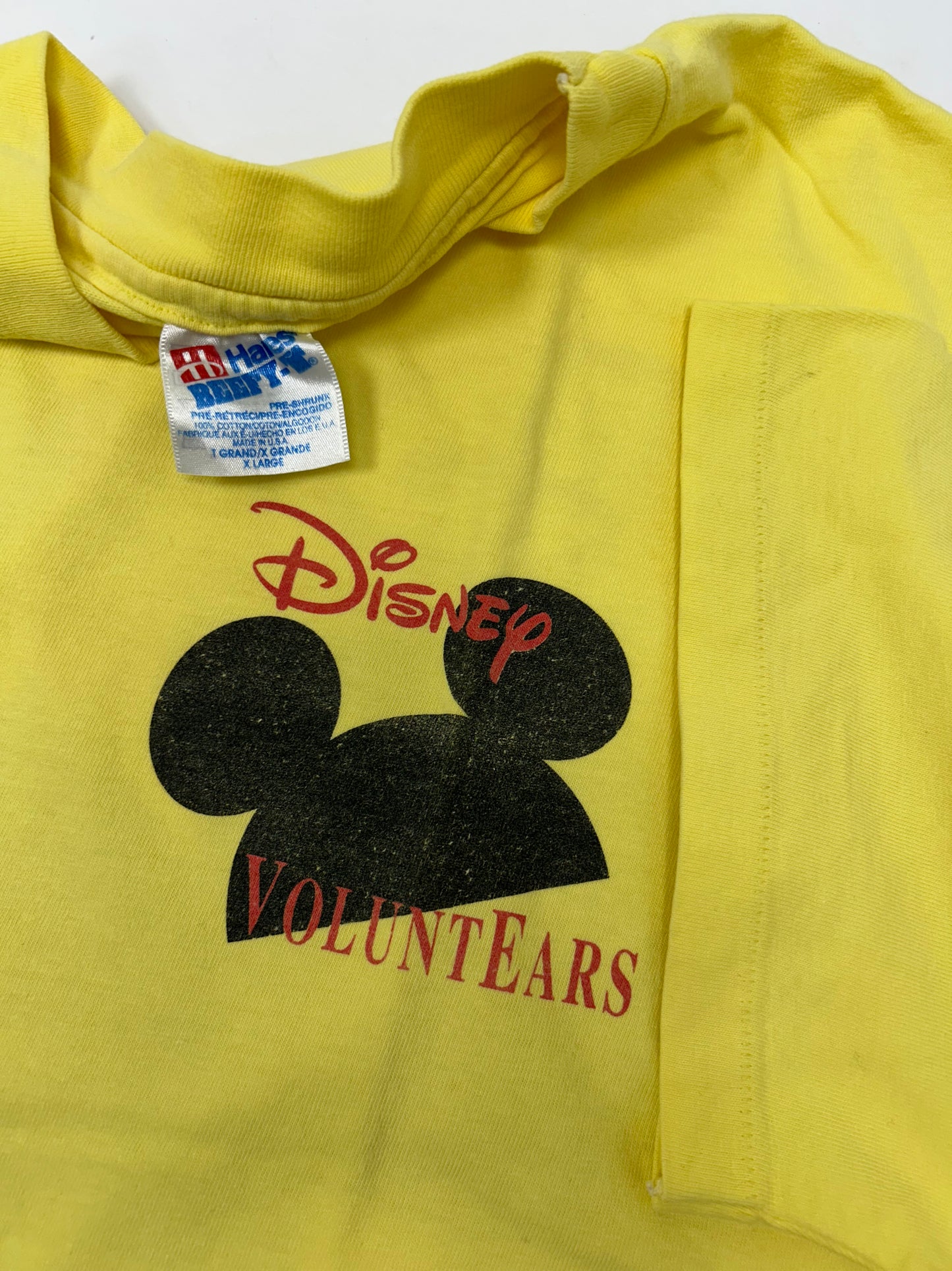 Vintage Disney Voluntears Walt Disney World Volunteer Shirt Hanes Beefy T XL 90s