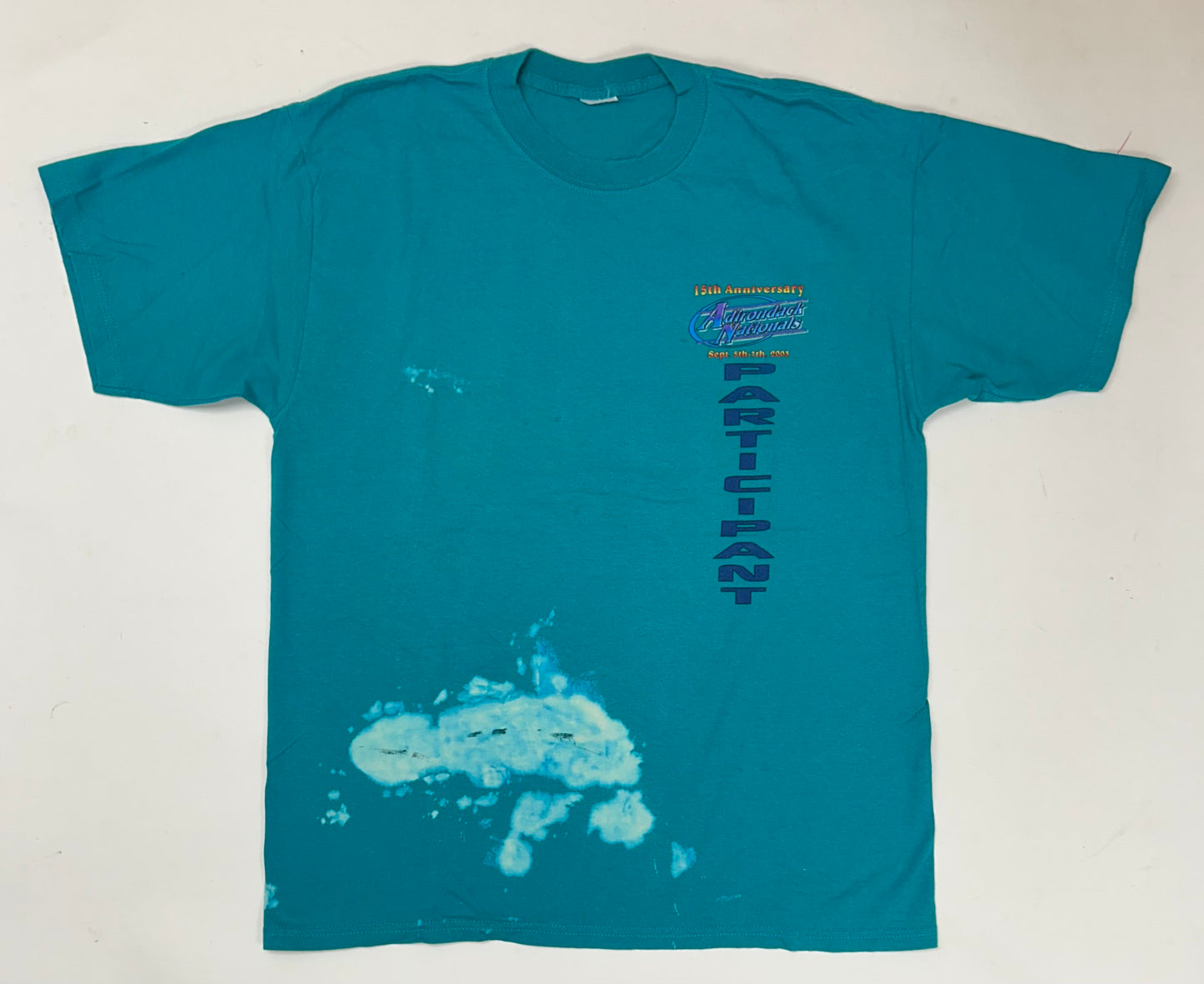 Vintage Adirondack Nationals 15th Anniversary September 5th-7th 2003 Albany, New York Car Participant Tee XL 23.5x30.75 Inches As Is Has Wear