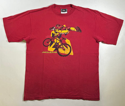 Vintage JNCO Jeans E85f BMX Bike Underground Substance 2001 Tee As Is Worn Has Wear & Marks XL 23.5x30.25 Inches