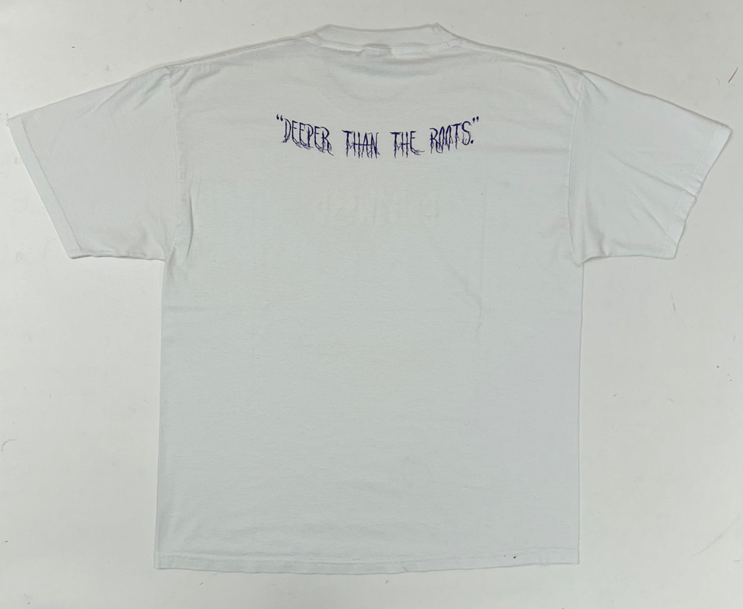 Edgewood NJ first edition “Deeper Than The Roots.” Tee 00s Hanes Heavyweight 50/50 Blend Haiti White