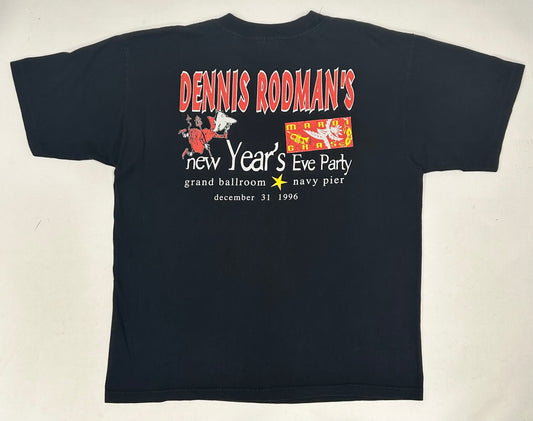 Vintage 1996 Dennis Rodman New Year’s Eve Party Chairman Of The Boards Tee Exclusive Shirt Rare XL 23.25x28.5 Inches