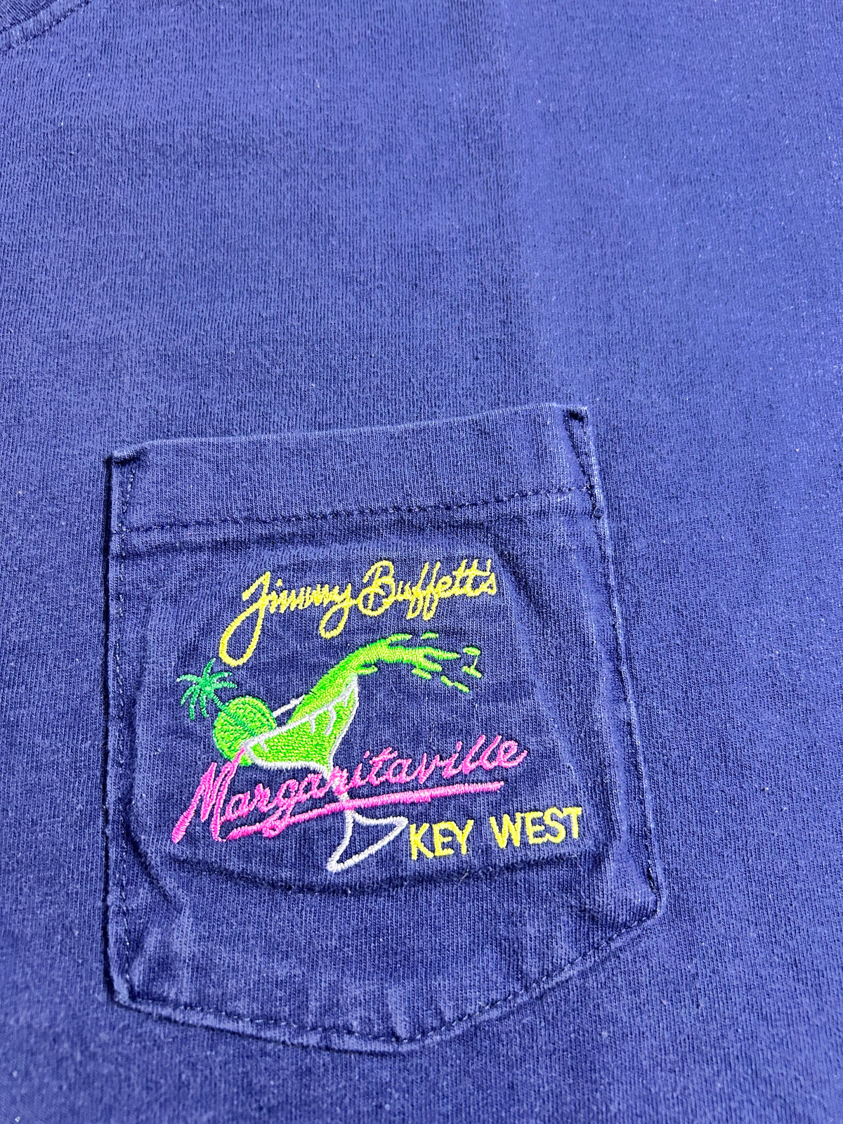 Vintage 90s Jimmy Buffett’s Margaritaville Key West Pocket Tee XL Big Fit 25x30.5 Inches