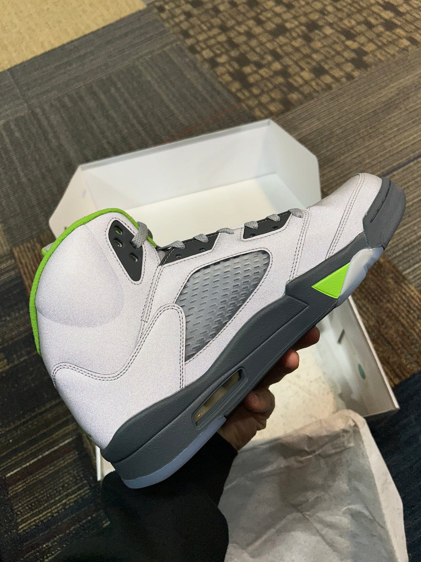 2022 Nike Air Jordan 5 Retro Green Bean 3M Size 13 DS Brand New