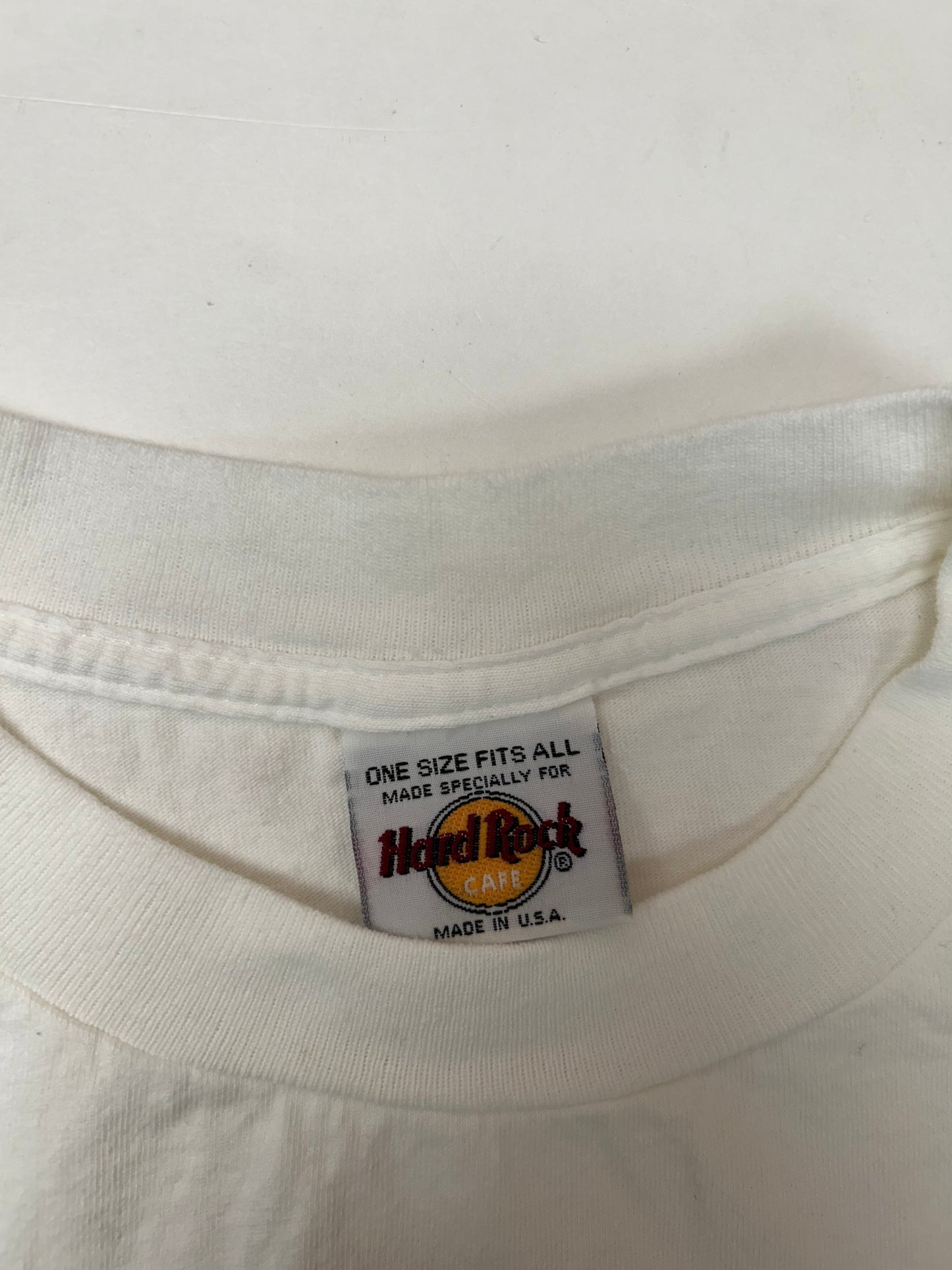 Vintage 90s Hard Rock Cafe Orlando Florida OSFA Fits Like 2XL/L 25.5x29.25 Inches White