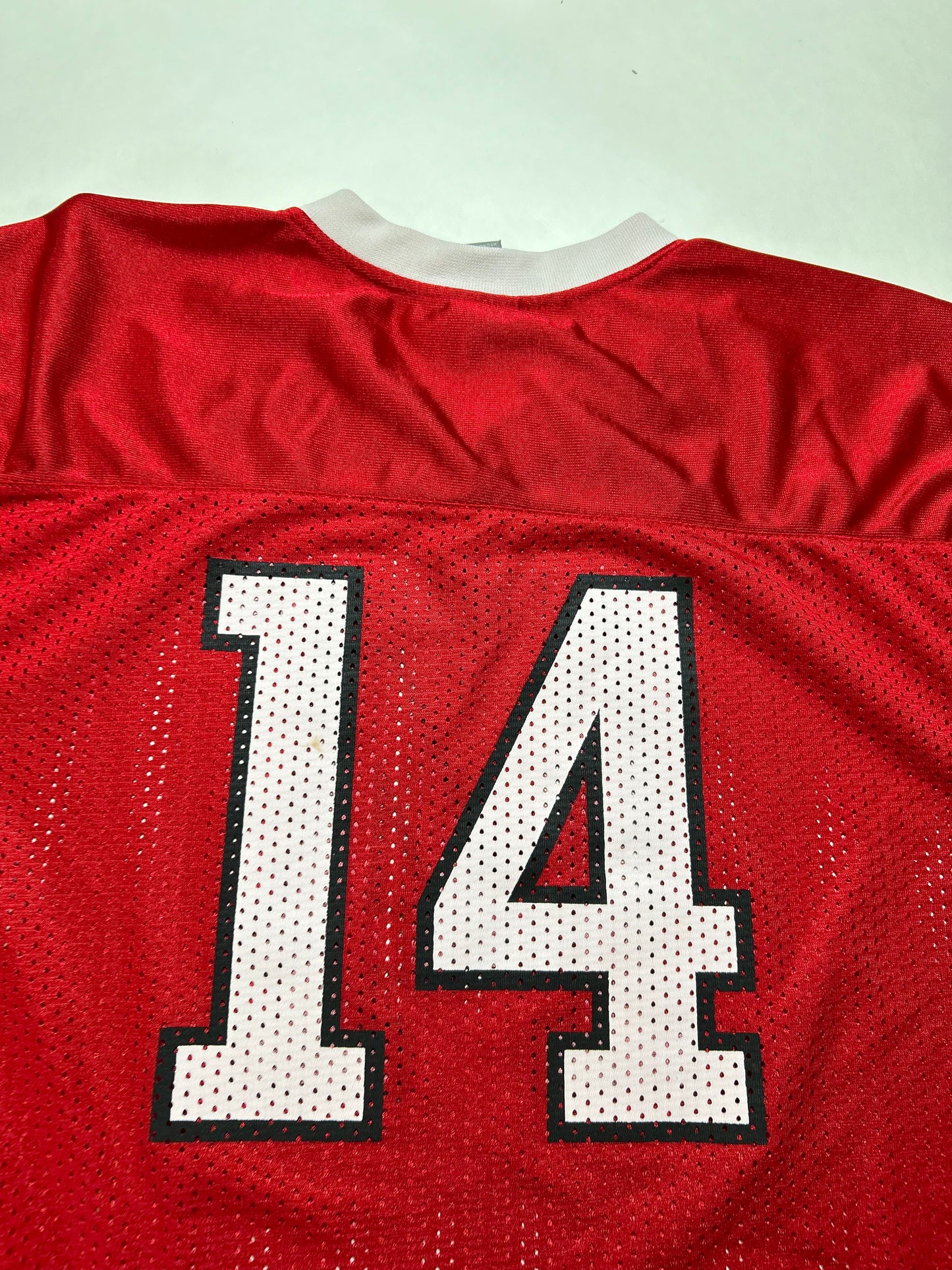 Rutgers Scarlet Knights Jersey Red NCAA Football College Nike #14 Youth Large 19.75x27.75 Inches