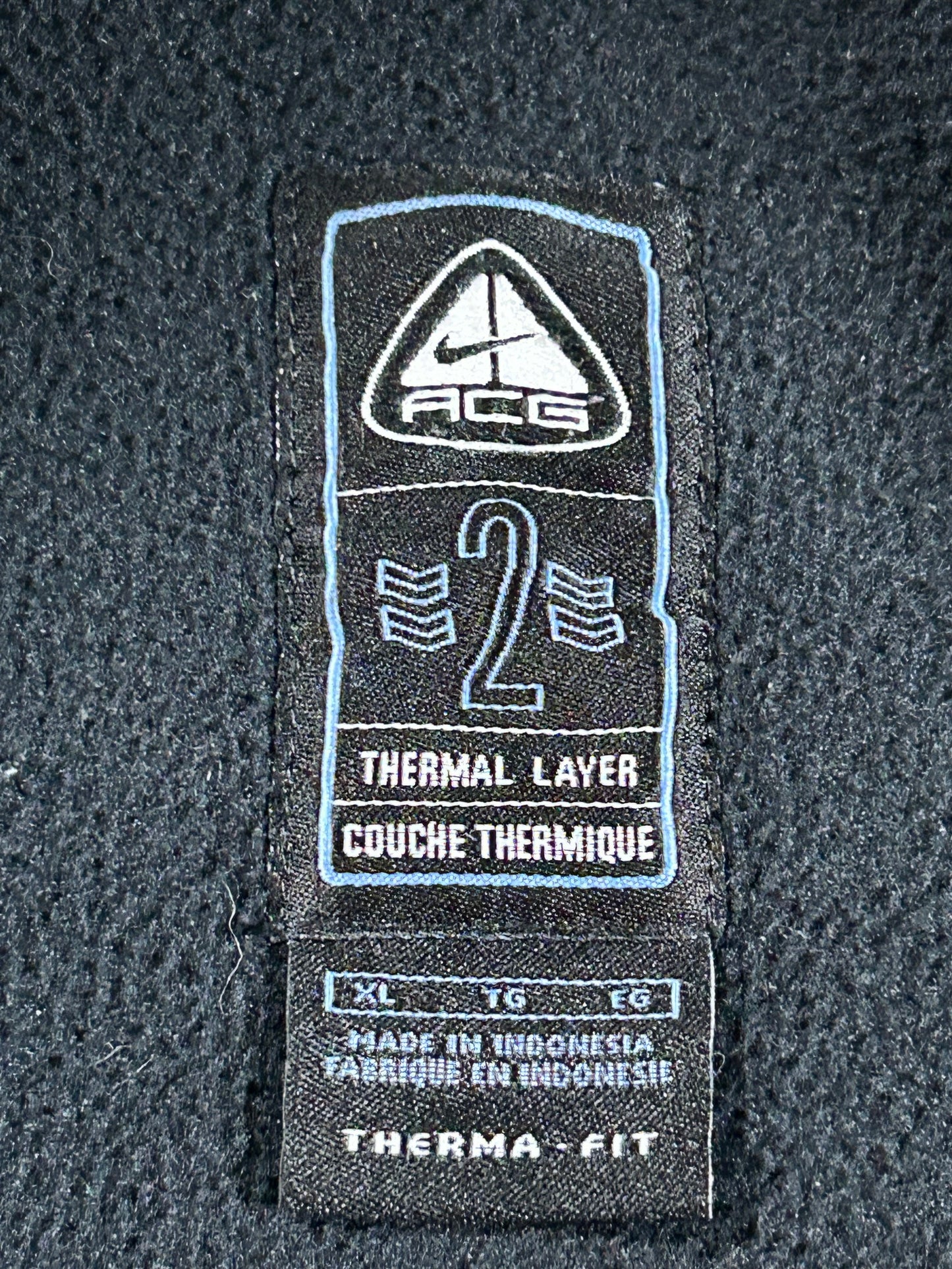 Vintage Nike ACG Winter X Games Fleece 1/4 Zip Jacket Therma-Fit XL/L Fit 26.75x28 Inches Black