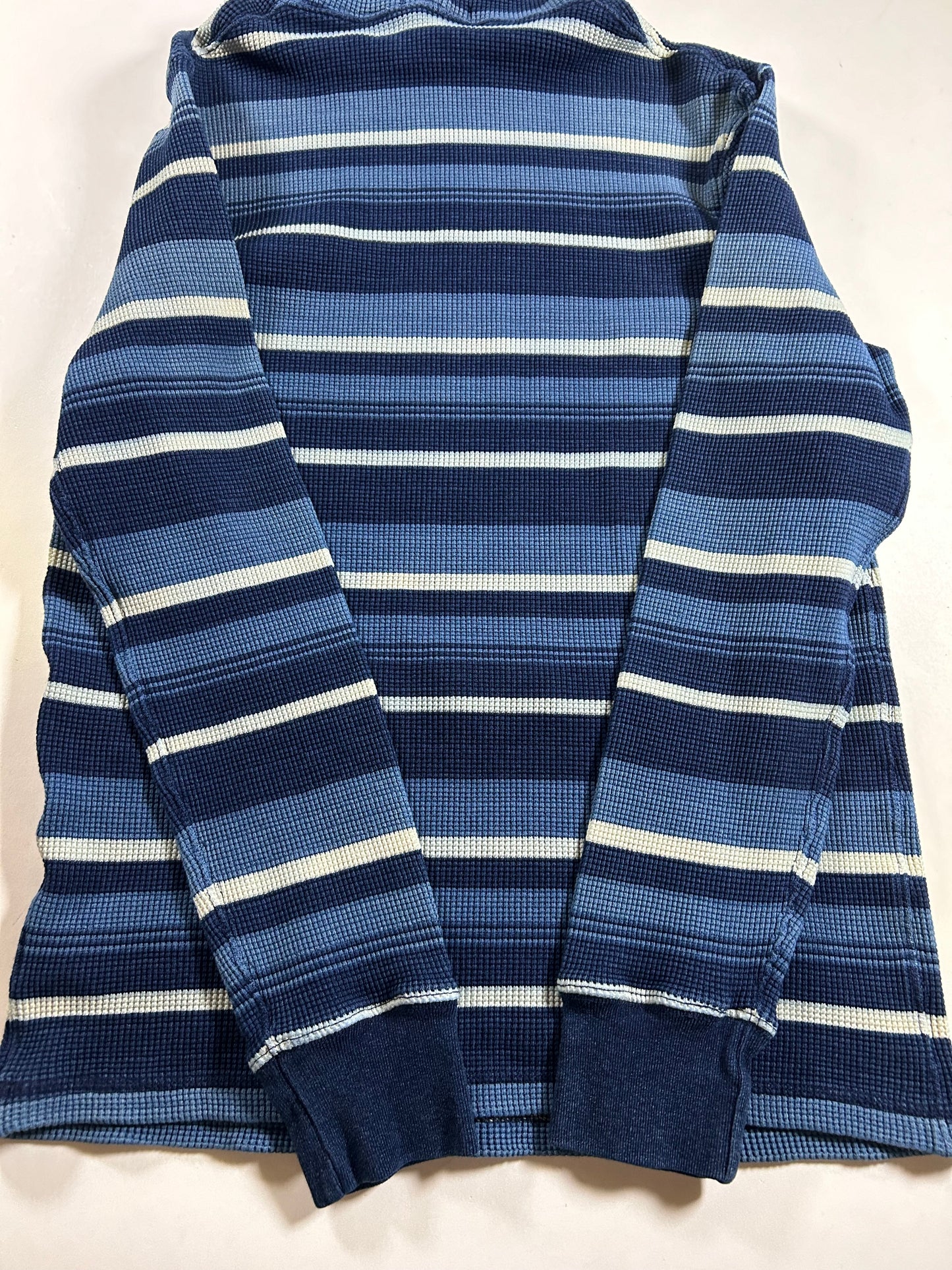 Polo Ralph Lauren Striped Waffle Knit Pullover Hoodie Sweatshirt 20.5x28.5 M/S Fit