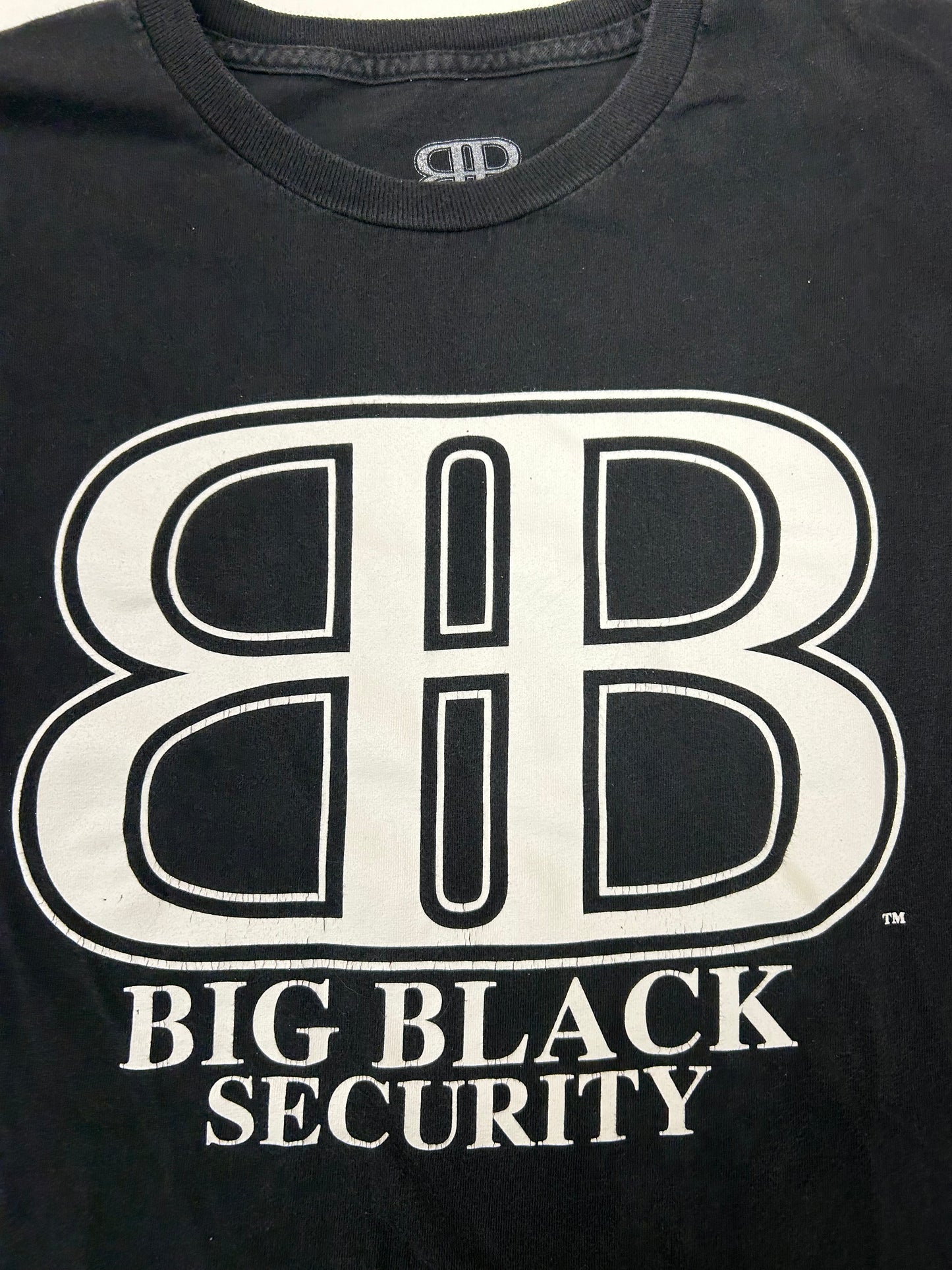 Vintage 00s Big Black Security BB 22’s Son Christopher “Big Black” Boykin Brand Tee Rob & Big Large 22x29 Inches As Is