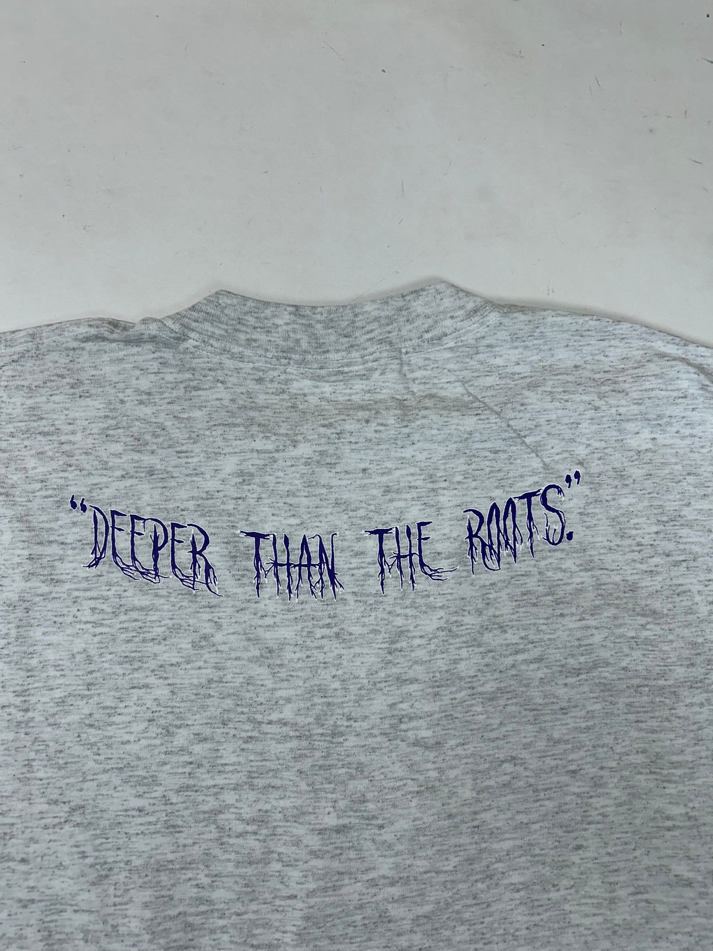 Edgewood NJ first edition “Deeper Than The Roots.” Long Sleeve Tee 2XL Allsport Tag 100% Cotton Made In USA Heather Gray