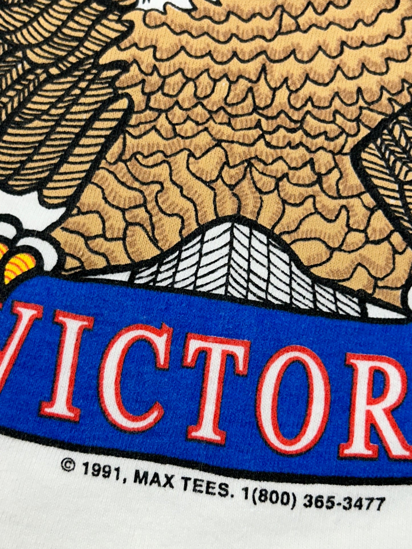 Vintage 1991 Operation Desert Storm Gulf War Victory We Are The Thunder We Are The Lightning Tee 20.5x29 Inches M/L Fit White