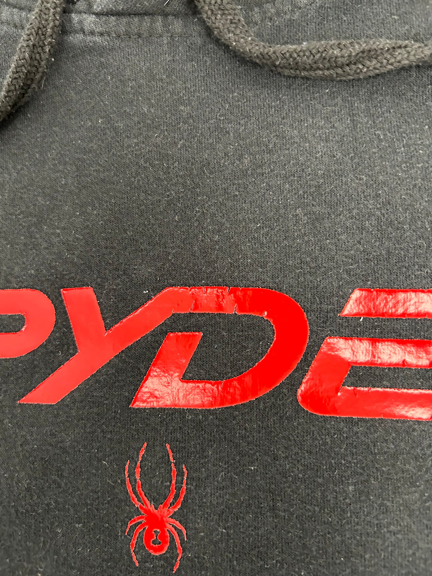 Spyder Hoodie Black/Red Pullover Sweatshirt Long Sleeve Large 24x28 Inches