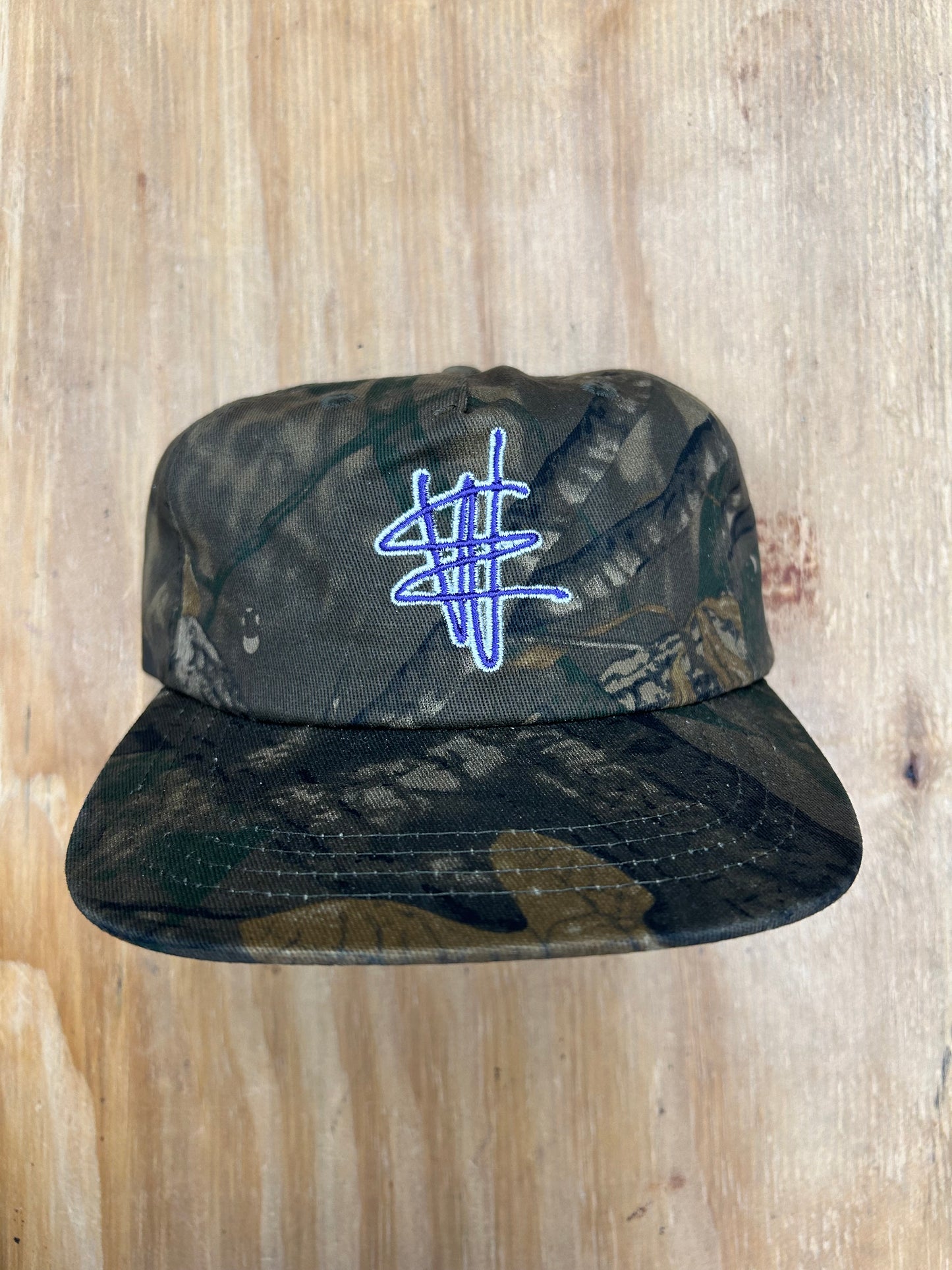 Edgewood NJ EW 973 Team Logo 5 Panel Cotton Adjustable SnapBack Hat Vintage Camo