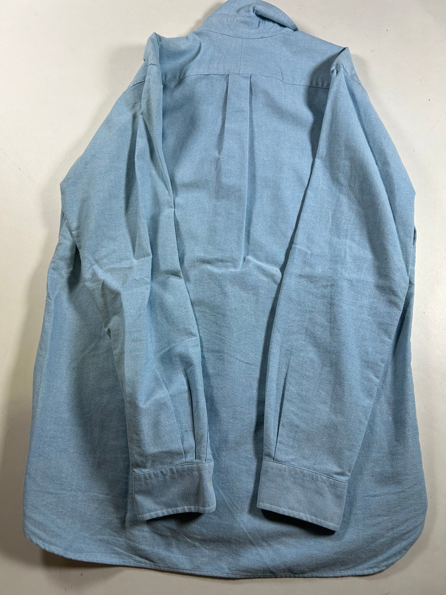 Polo Ralph Lauren Classic Fit Button Down Shirt Size Medium 22.5xBlue Made In Philippines 00s