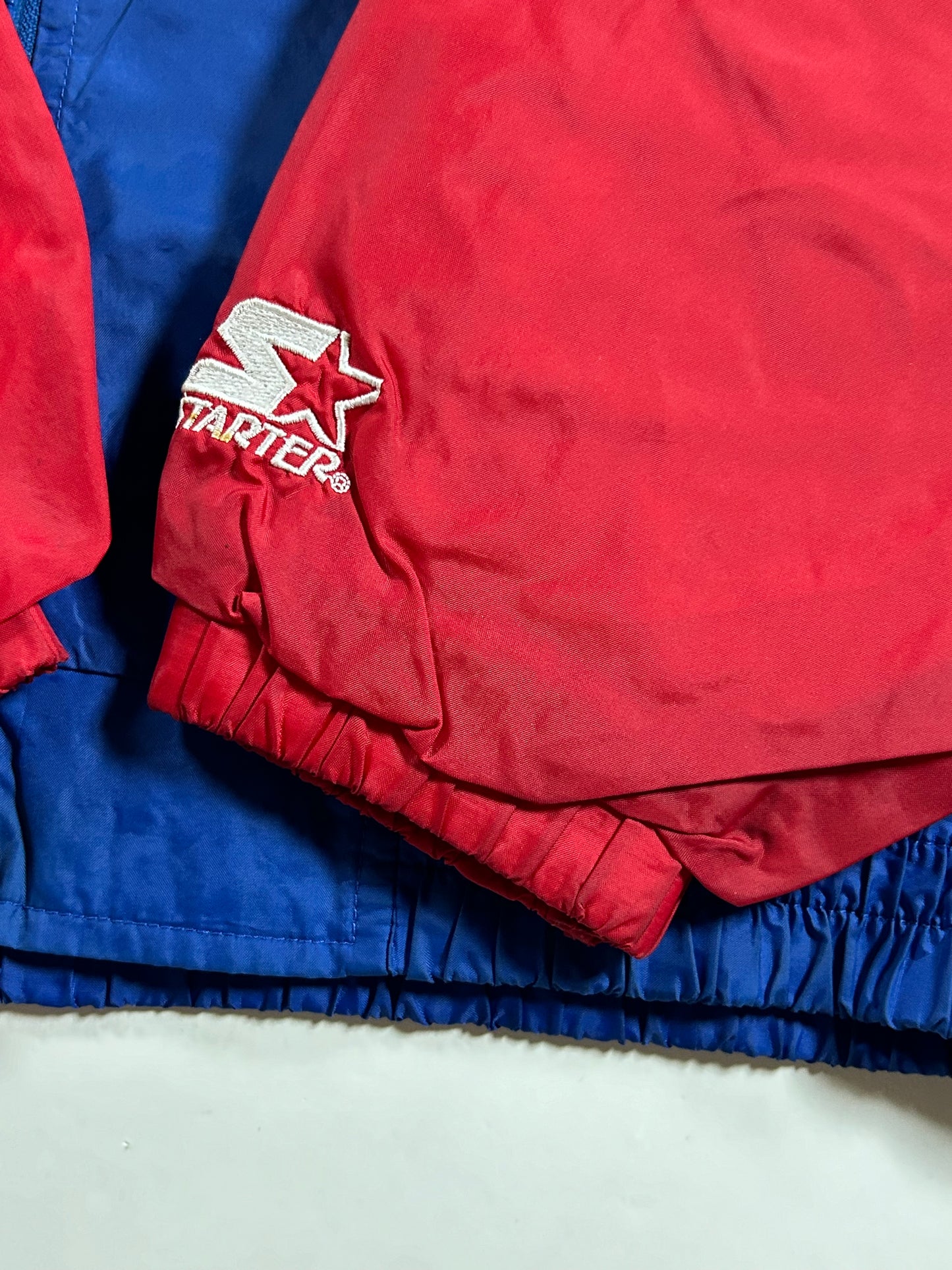 Vintage Starter 96 Atlanta Olympics Team USA Packable Hood Windbreaker Full Zip Jacket  Large 27.5x27.5 Inches