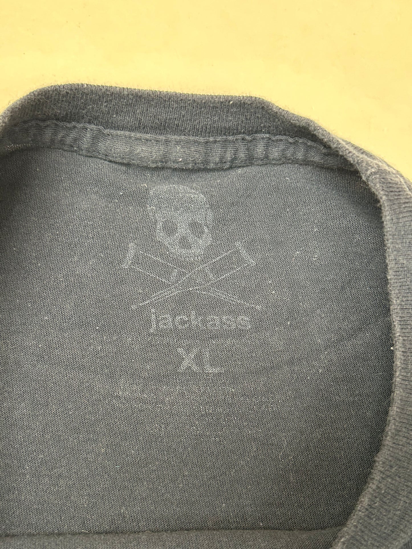 2010s Jackass Skull Logo Tee Navy Large 22x28.25 Inches As Is