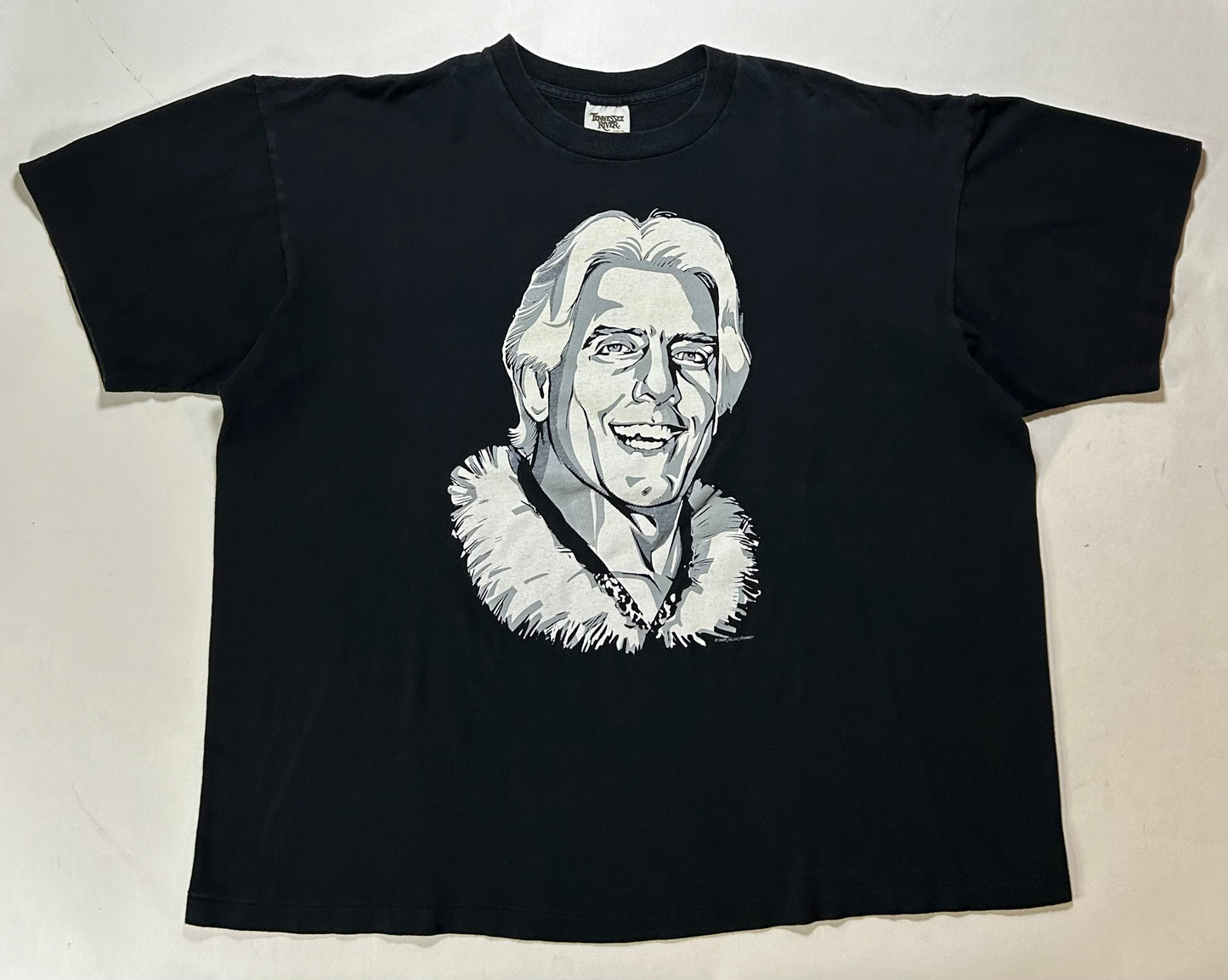 Vintage 1997 Ric Flair WCW Steve Stanley Signature Wrestling Tee XXL 27.75x29 Inches