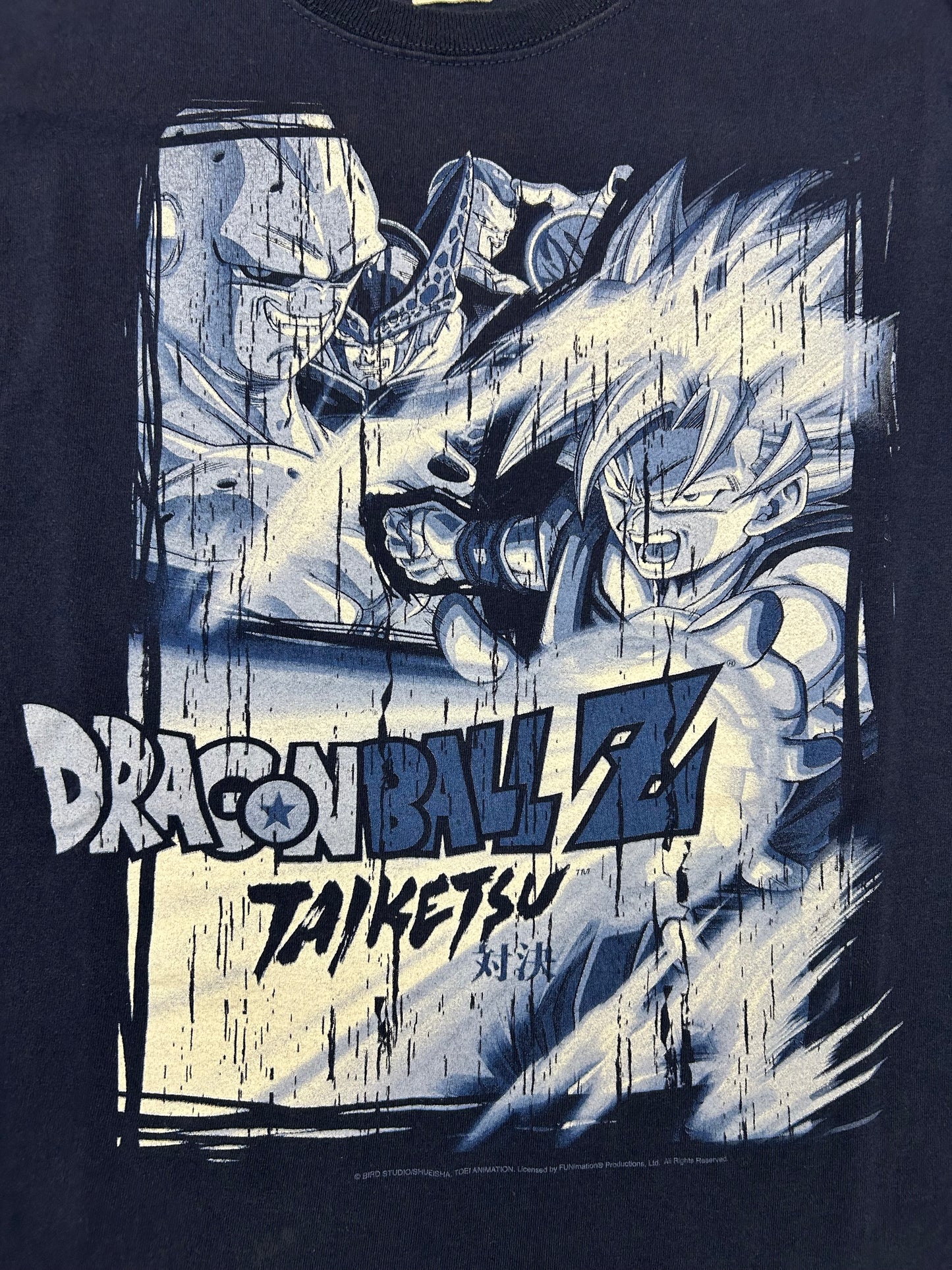 Vintage Dragon Ball Z Taiketsu Anime TV Show Tee Medium 19.5x26.25 Inches Navy