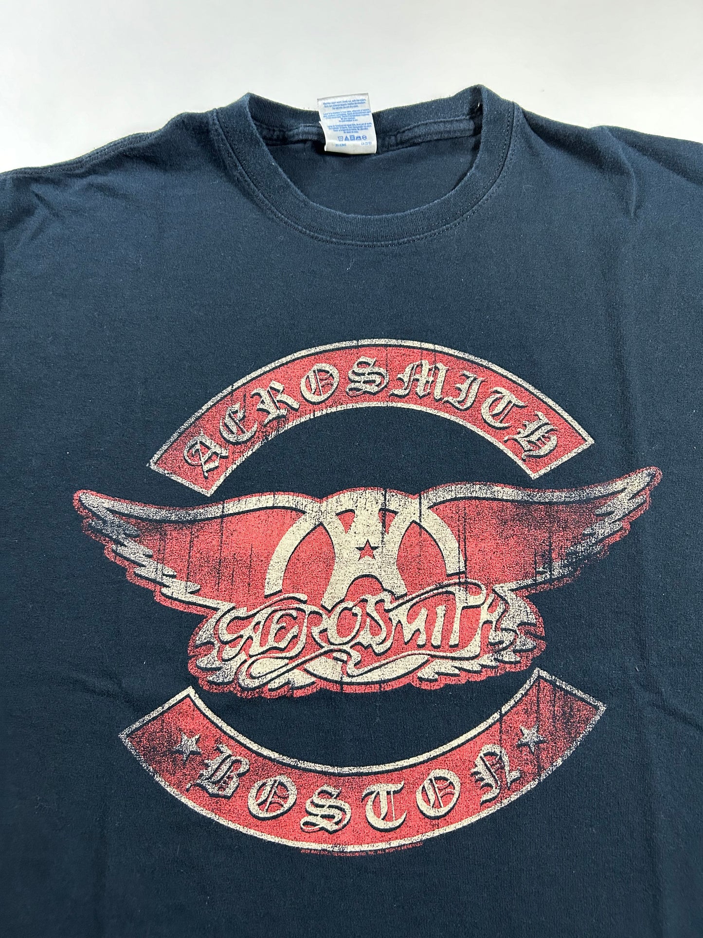 Vintage Aerosmith Boston Band Tee Rock Shirt 2008 2000s Music Large 21.5x27.25 Inches