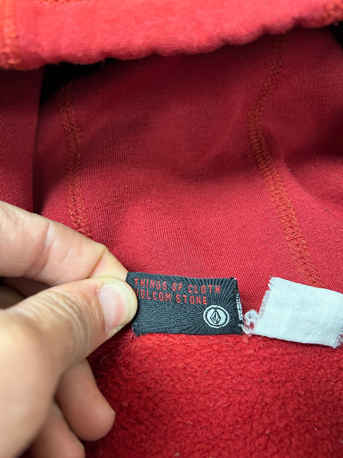 Vintage Volcom Stone The Only Constant Is Change Skate Surf Brand Hooded Sweatshirt Large 25.5x28.25 Inches Maroon