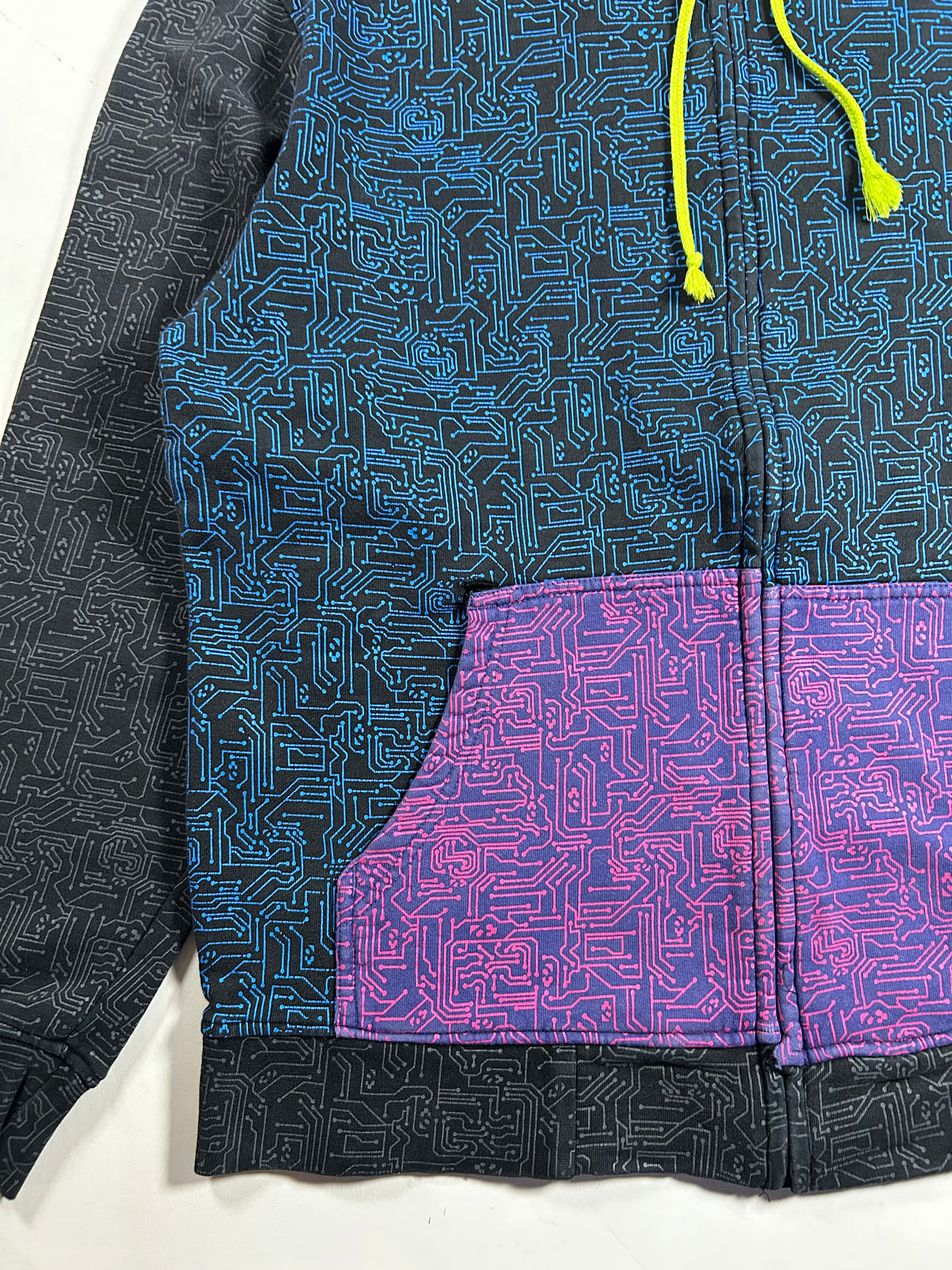 Vintage Thirty Two Snowboarding Brand Hoodie Zip Sweatshirt Y2K Abstract Large 24.25x27.75 Inches