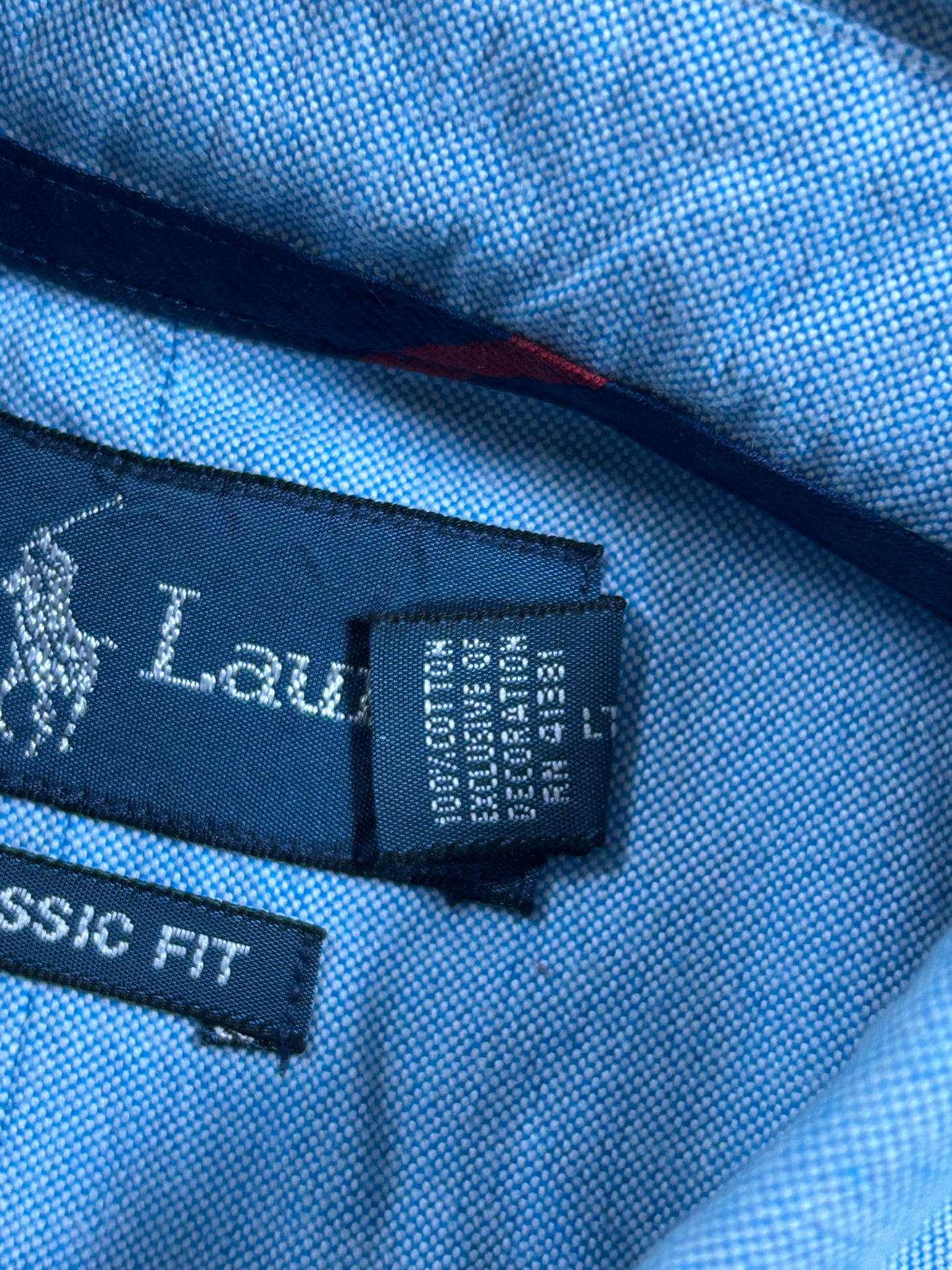 Polo Ralph Lauren Classic Fit Button Down Shirt Size Medium 22.5xBlue Made In Philippines 00s