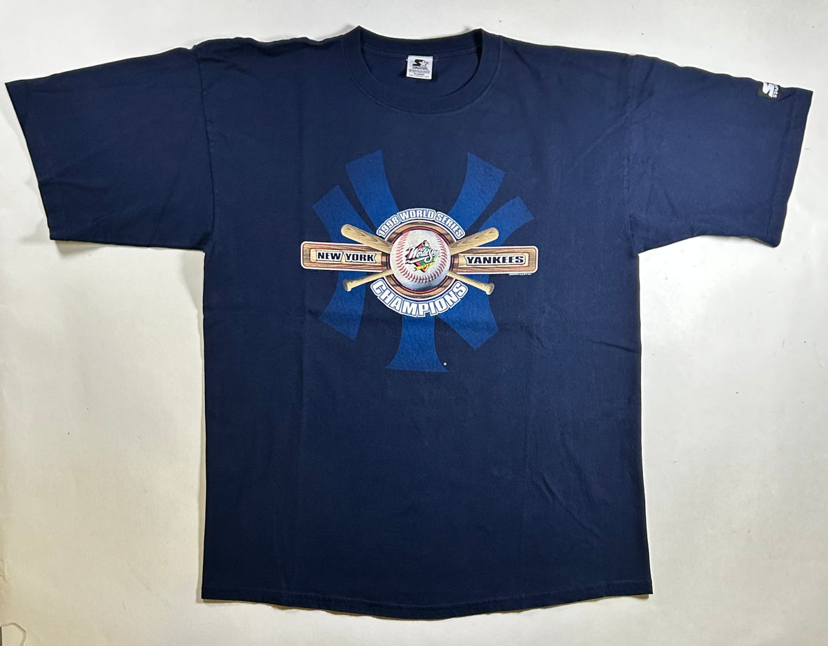 Vintage 1998 New York Yankees World Series Baseball Champions Roster T-Shirt XL 23.75x30.75 Inches