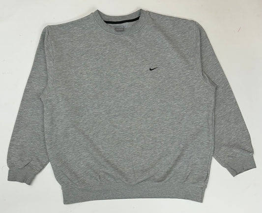 Vintage 00s Nike Swoosh Embroidered Chest Logo Essential Crewneck Sweatshirt 2XL/XL Fit 27.5x29.75 Has Small Flaw On Side As Is