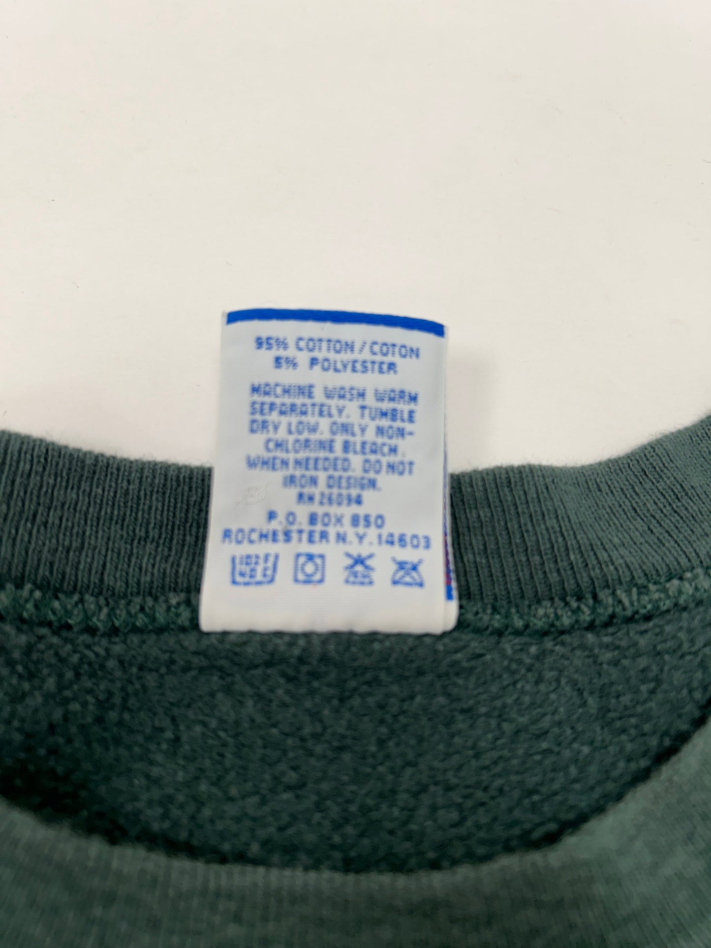 Vintage Brooklyn College Champion Sweatshirt USA Green 95/5 M/L Fit 22.25x27 Inches 90s