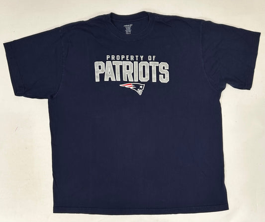 2000s Reebok New England Patriots Property Of Patriots NFL Tee 2XL 27x31.5 Inches