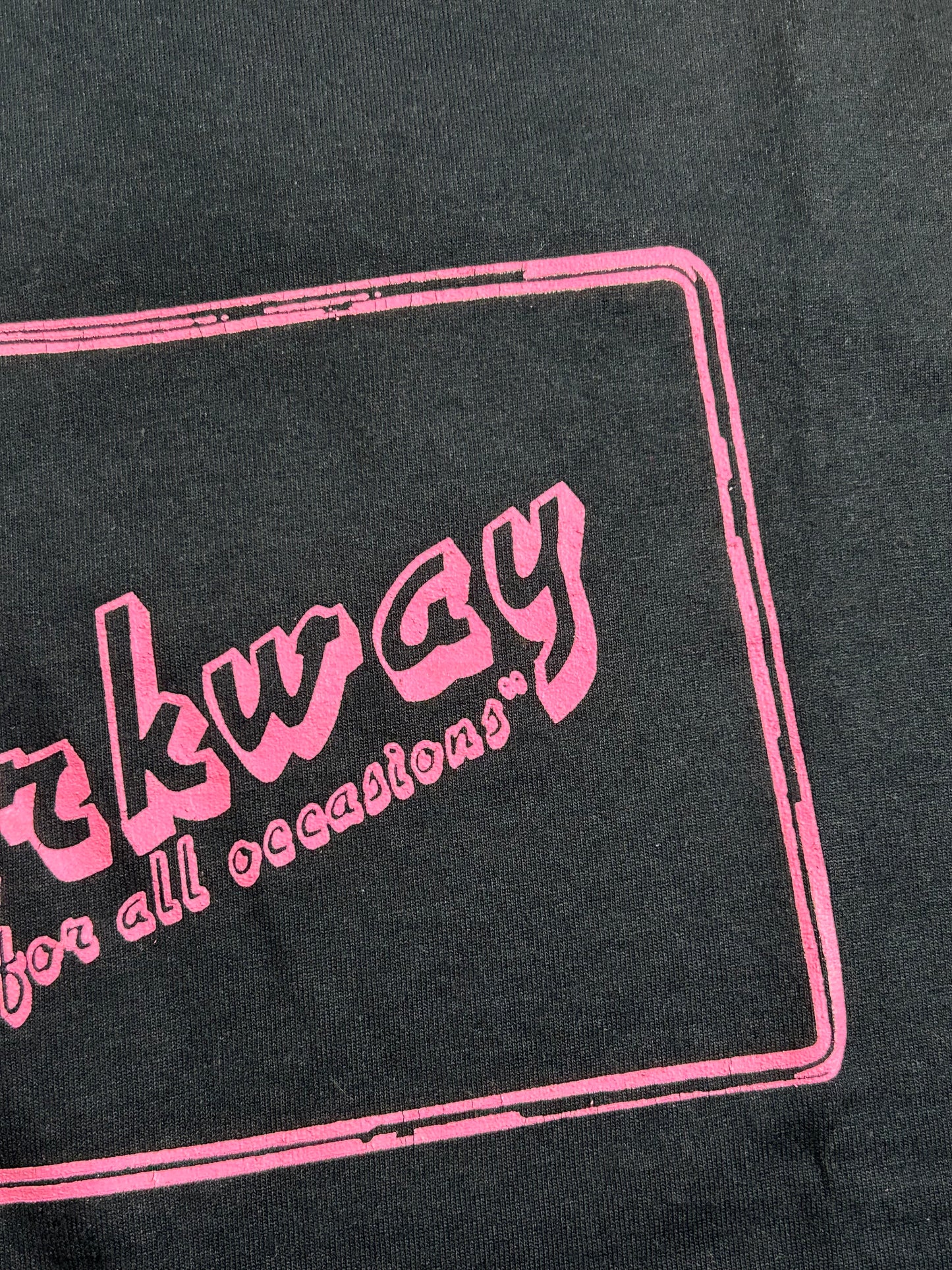 Vintage Parkway Music For All Occasions Tee Black As Is Has Bleach Marks 20x28.5 Inches