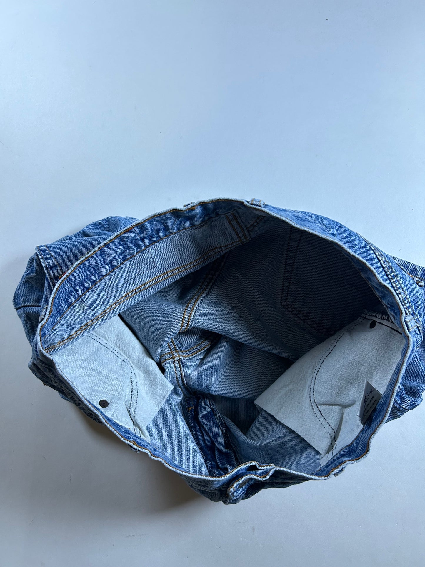 Vintage Two Pepper Mens Denim Jorts Blue Medium Wash 100% Cotton 36 18x20.5 Inches
