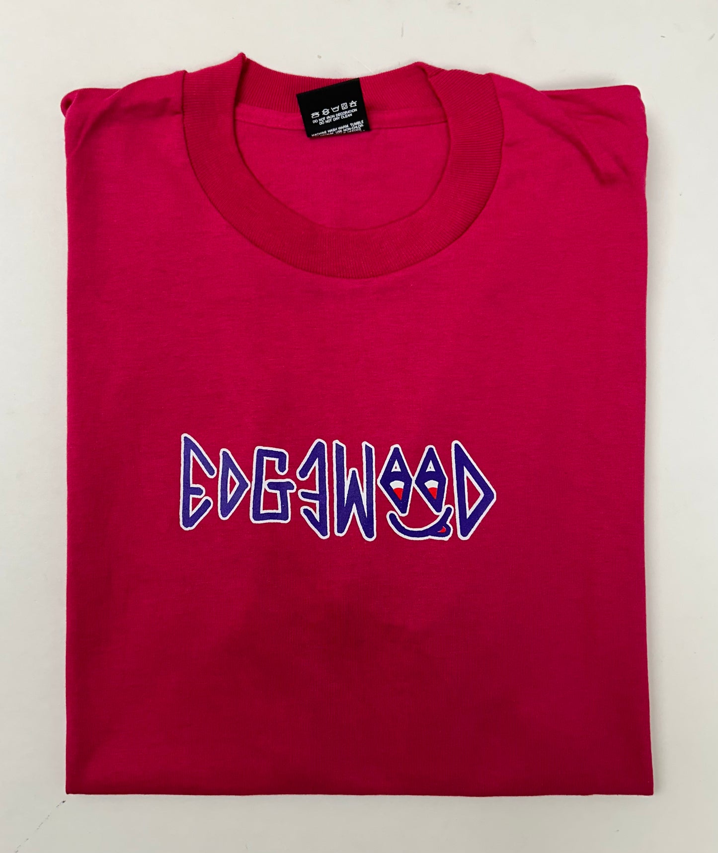 Edgewood NJ first edition “Deeper Than The Roots.” Tee XL 24x30.25 Inches Early 90s Screen Stars Best 50/50 Blend USA Made Raspberry