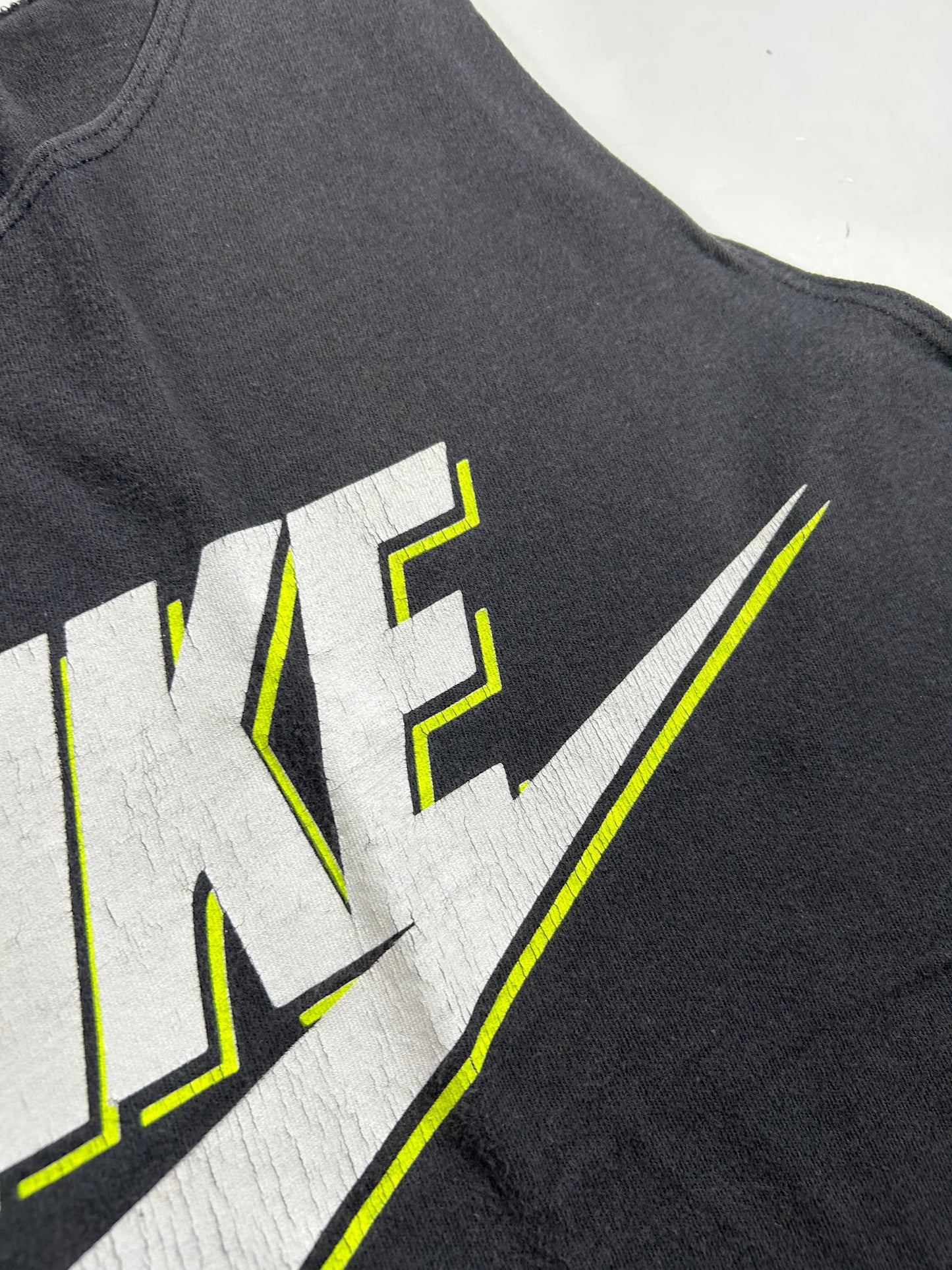 Vintage Nike Big Graphic Logo Spell Out Swoosh Size XL 22.5x28.75 Inches Beach Tank Top Gray Tag 80s 90s