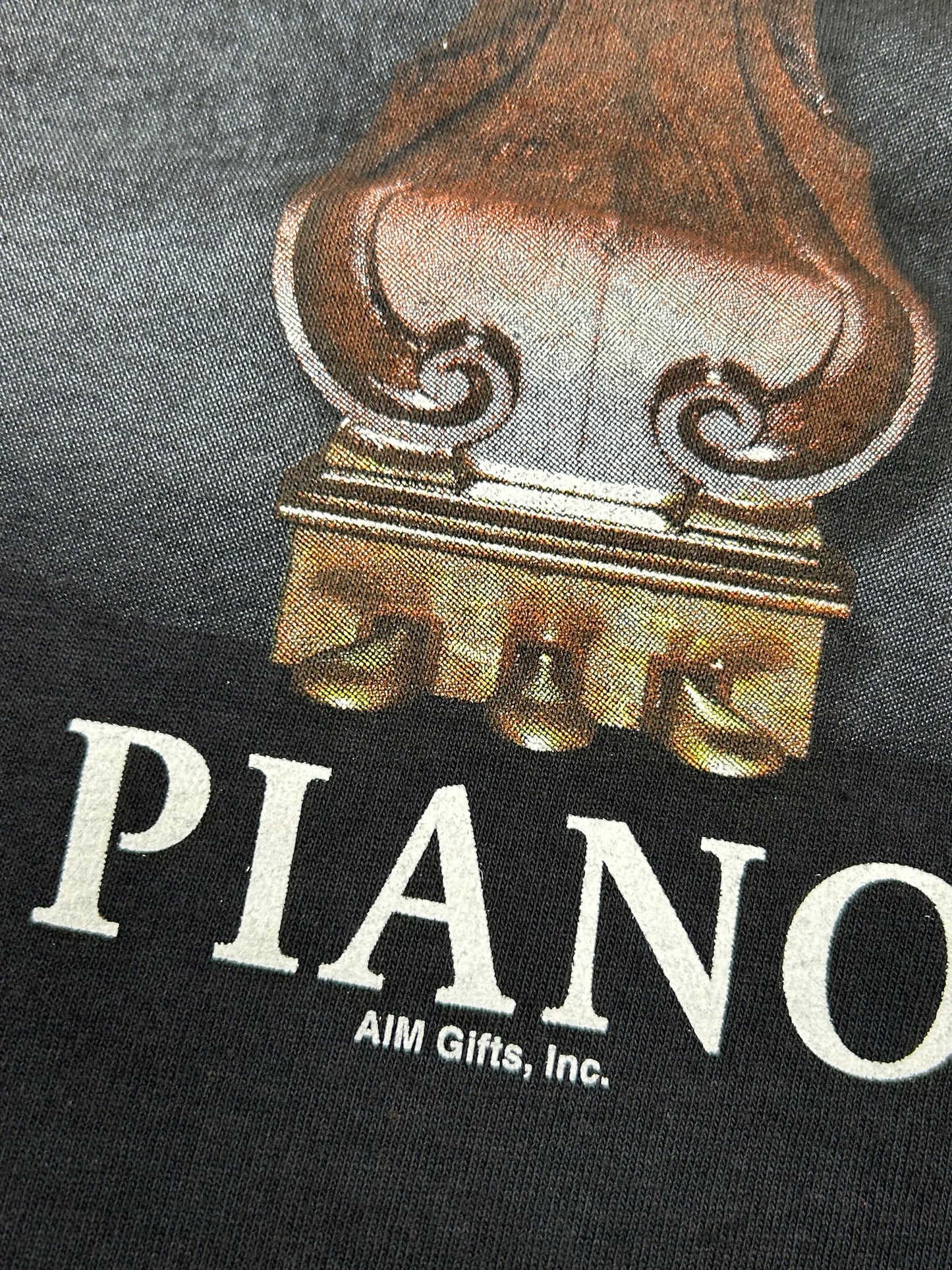 2000s It's All About the Piano Short Sleeve Cotton T-Shirt Large Pianos 21x28.5 Inches