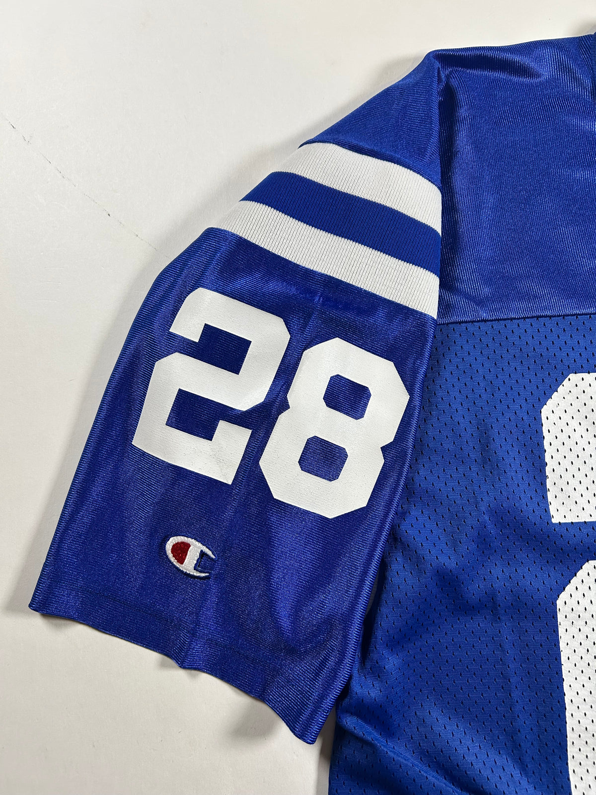Vintage 90s Champion Indianapolis Colts Marshall Faulk #28 NFL Jersey 48 XL 23.75x33.25 Inches USA