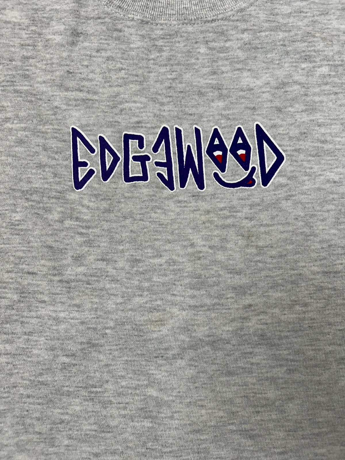 Edgewood New Jersey Deeper Than The Roots Crewneck Sweatshirt Jerzees Tag 50/50 Blend USA Heather Gray Thin Boxy Fit 24.5x25.75 Inches As Is