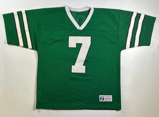 Vintage New York Jets Football Jersey #7 Green Logo 7 Boomer Esiason Medium 22.25x27 Inches USA