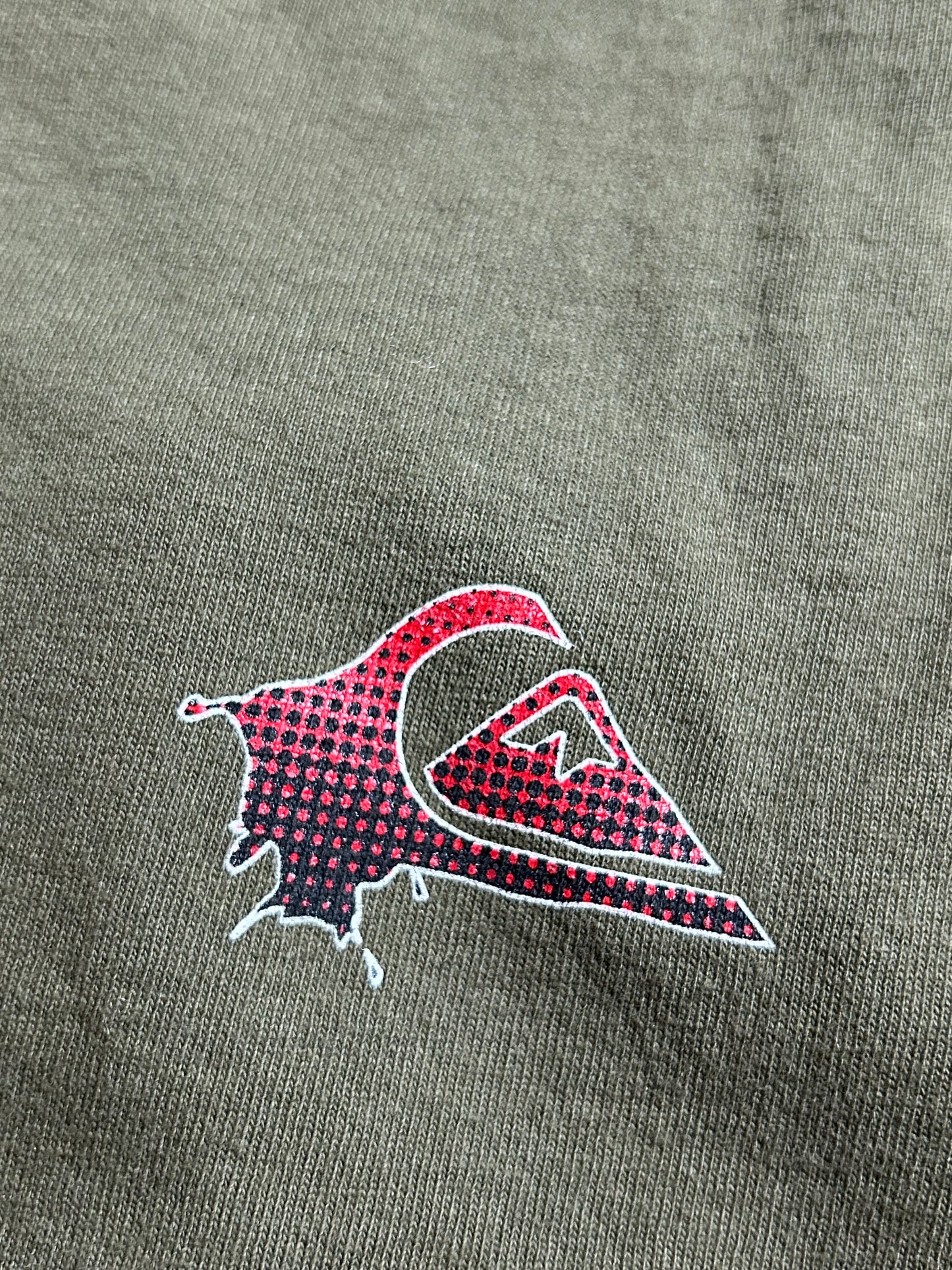 Vintage Quiksilver Boarding Company Surfing Surf Skate Tee Green USA Made Medium 20.5x27.5 Inches