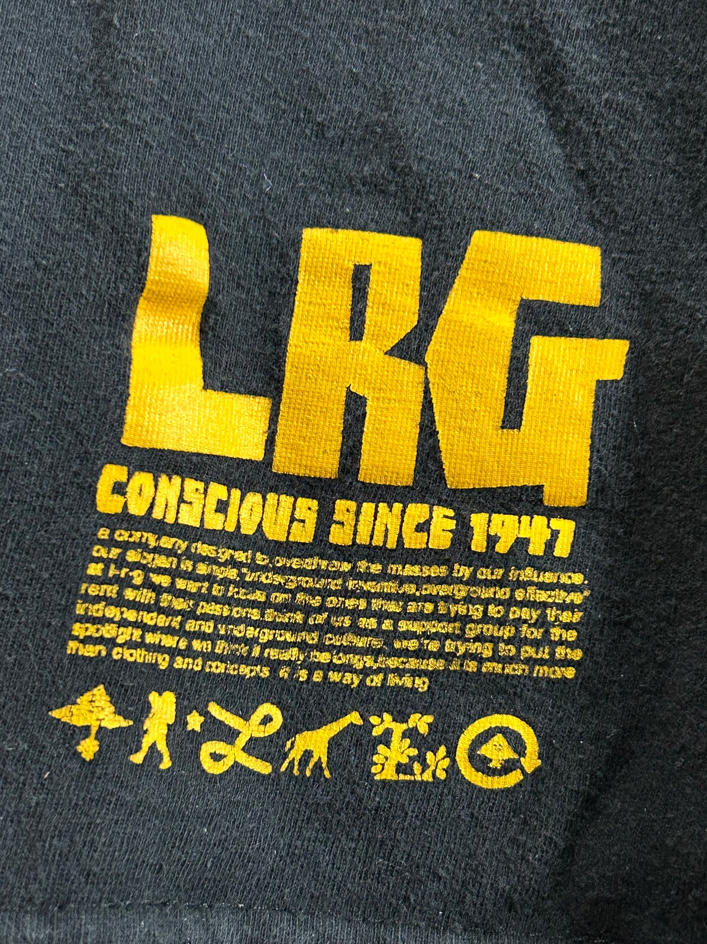 LRG Conscious Heads Stay Lifted Because It Makes You Life Research Group Tee Medium/Large Fit 20.5x26.5 Inches